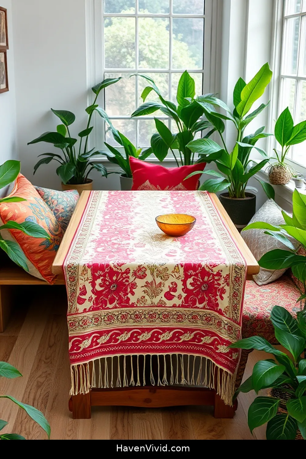 19 Ways to Create a Family-Friendly Library Using Organic Cotton Decor 17 Vibrant Organic Cotton Table Runners for 19 Ways to Create a Family-Friendly Library Using Organic Cotton Decor