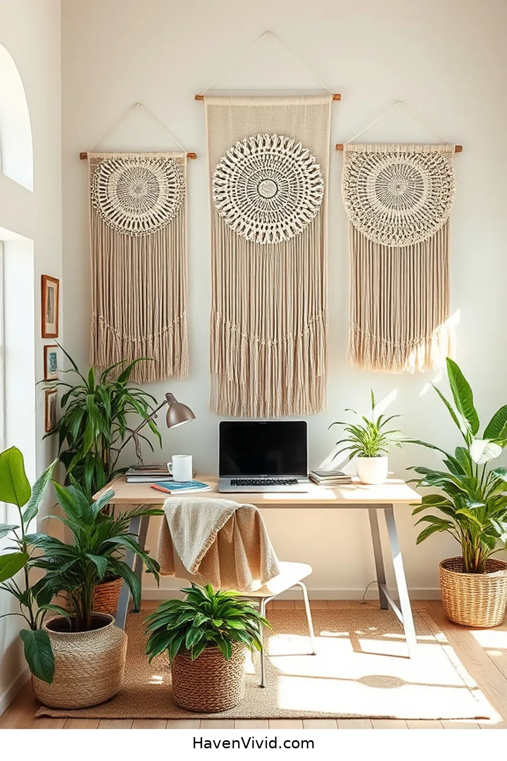 19 Ways to Create a Family-Friendly Living Home Office Using Organic Cotton 15 Add Organic Cotton Fabric Wall Hangings for 19 Ways to Create a Family-Friendly Living Home Office Using Organic Cotton