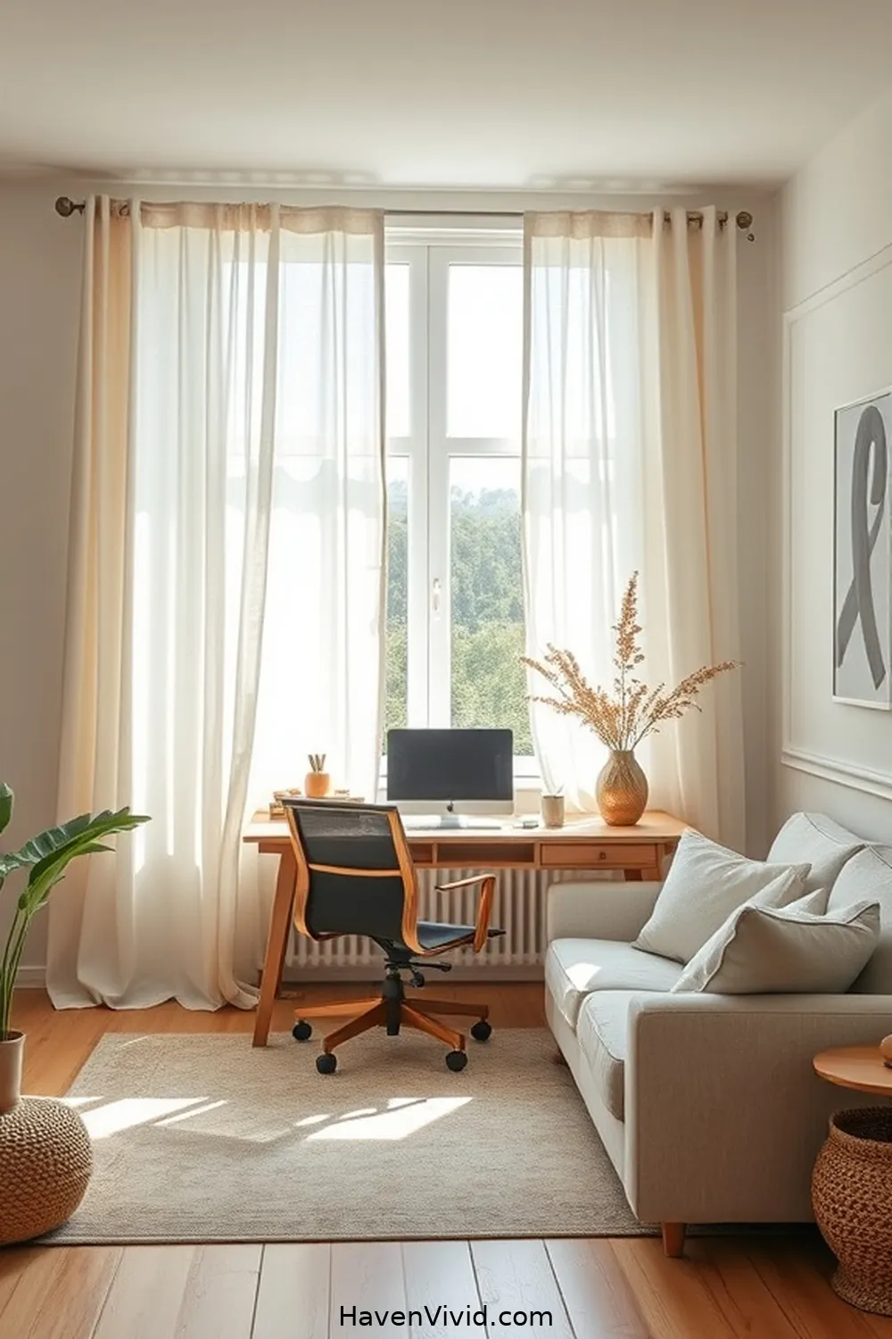 19 Ways to Create a Family-Friendly Living Home Office Using Organic Cotton 3 Incorporate Organic Cotton Curtains for 19 Ways to Create a Family-Friendly Living Home Office Using Organic Cotton