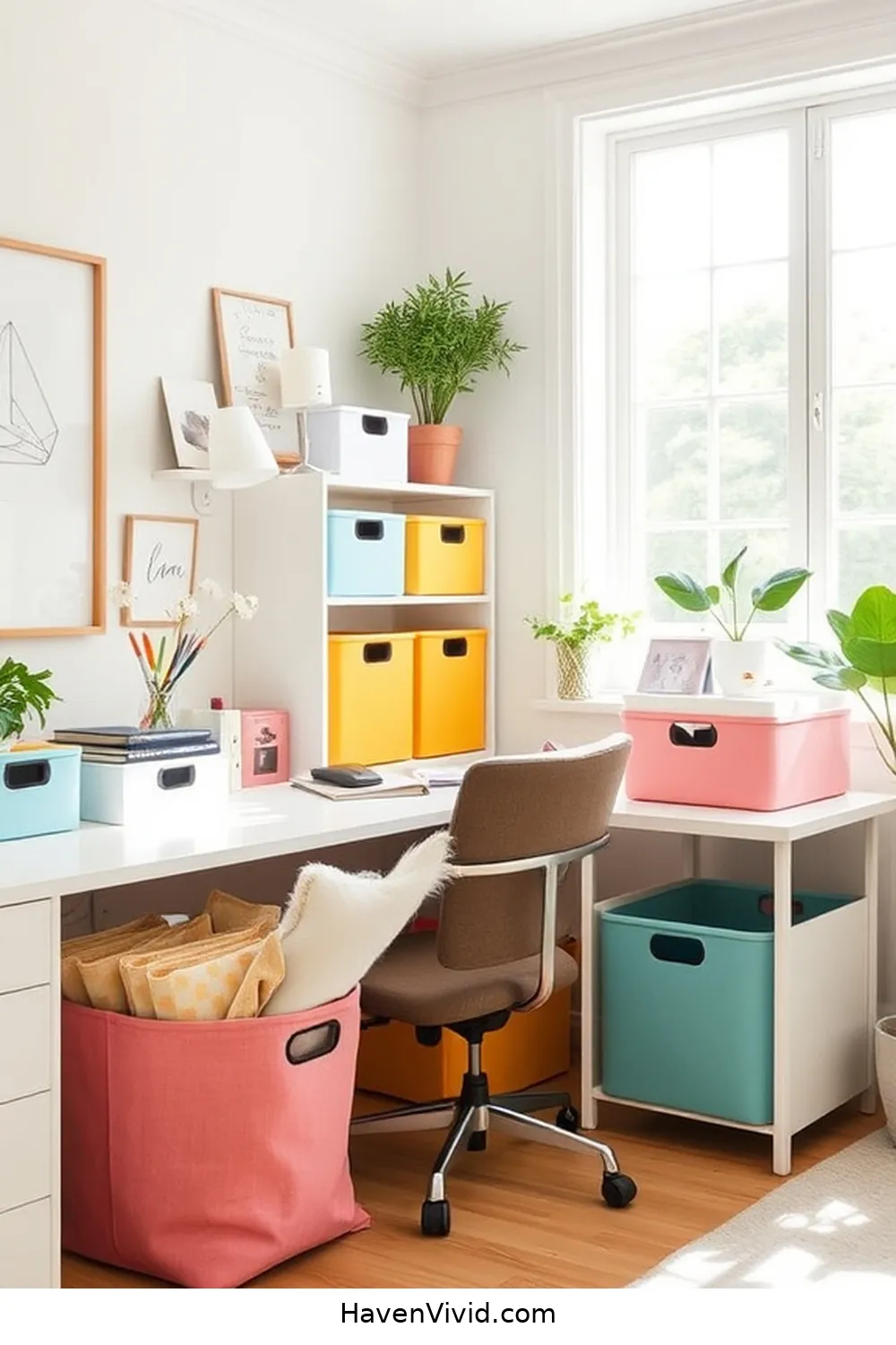 19 Ways to Create a Family-Friendly Living Home Office Using Organic Cotton 9 Utilize Organic Cotton Storage Bins for 19 Ways to Create a Family-Friendly Living Home Office Using Organic Cotton