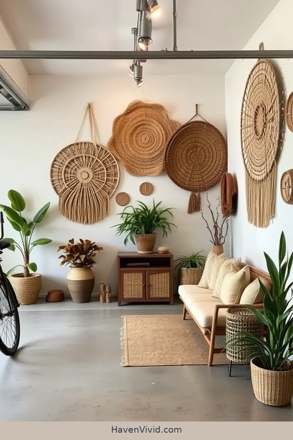 19 Ways to Create a Glamorous Garage Using Natural Fibers for a Chic Lifestyle 17 Create a Stunning Backdrop With Woven Fiber Wall Hangings for 19 Ways to Create a Glamorous Garage Using Natural Fibers for a Chic Lifestyle