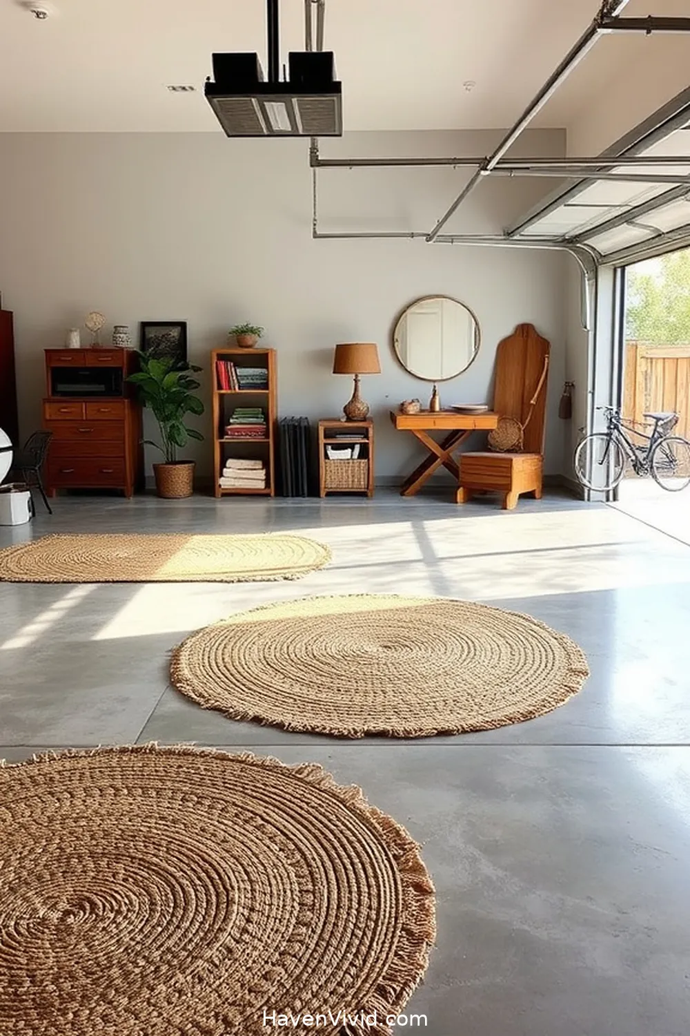 19 Ways to Create a Glamorous Garage Using Natural Fibers for a Chic Lifestyle 2 Incorporate Jute Rugs for Texture and Warmth for 19 Ways to Create a Glamorous Garage Using Natural Fibers for a Chic Lifestyle