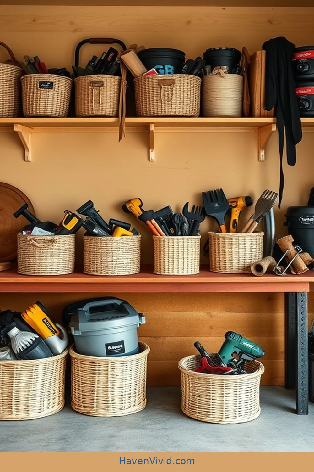 19 Ways to Create a Glamorous Garage Using Natural Fibers for a Chic Lifestyle 9 Use Natural Fiber Baskets for Organized Storage for 19 Ways to Create a Glamorous Garage Using Natural Fibers for a Chic Lifestyle