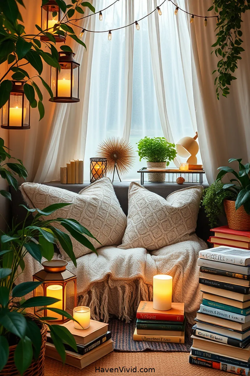 19 Ways to Create a Glamorous Library Lifestyle Using Solar-Powered Lights 3 Create a Cozy Reading Nook With Solar Lanterns for 19 Ways to Create a Glamorous Library Lifestyle Using Solar-Powered Lights