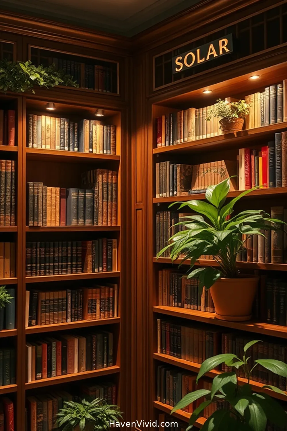 19 Ways to Create a Glamorous Library Lifestyle Using Solar-Powered Lights 2 Illuminate Your Shelves With Solar-Powered Spotlights for 19 Ways to Create a Glamorous Library Lifestyle Using Solar-Powered Lights