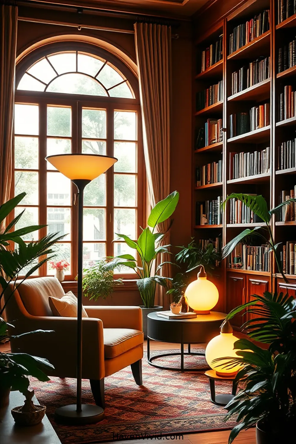 19 Ways to Create a Glamorous Library Lifestyle Using Solar-Powered Lights 8 Install Solar-Powered Floor Lamps for Statement Lighting for 19 Ways to Create a Glamorous Library Lifestyle Using Solar-Powered Lights