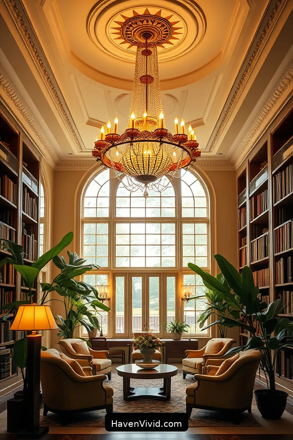 19 Ways to Create a Glamorous Library Lifestyle Using Solar-Powered Lights 10 Use Solar-Powered Chandeliers for a Luxurious Vibe for 19 Ways to Create a Glamorous Library Lifestyle Using Solar-Powered Lights