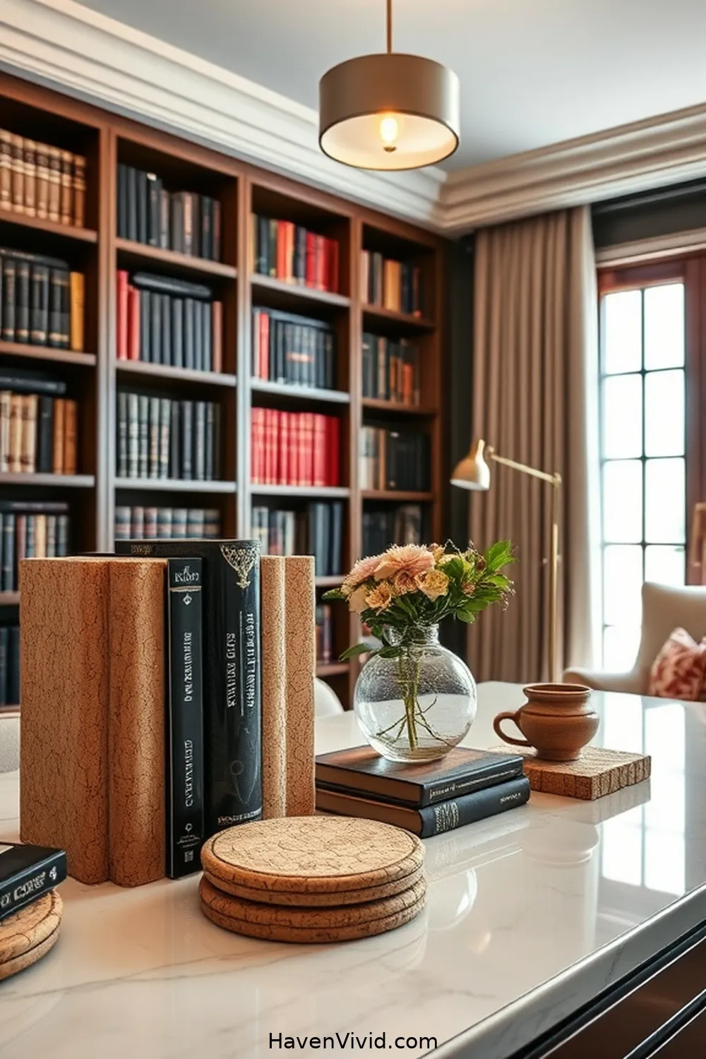 19 Ways to Create a Glamorous Library Using Cork for a Chic Lifestyle 7 Use Cork as a Decorative Accent for 19 Ways to Create a Glamorous Library Using Cork for a Chic Lifestyle