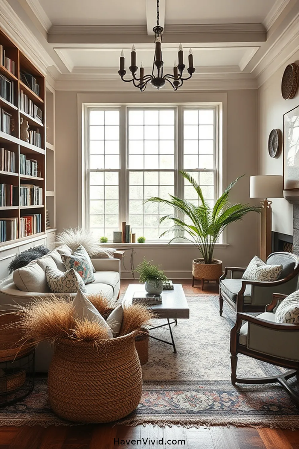 19 Ways to Create a Glamorous Library Using Natural Fibers 14 Include Seagrass in Decorative Elements for 19 Ways to Create a Glamorous Library Using Natural Fibers