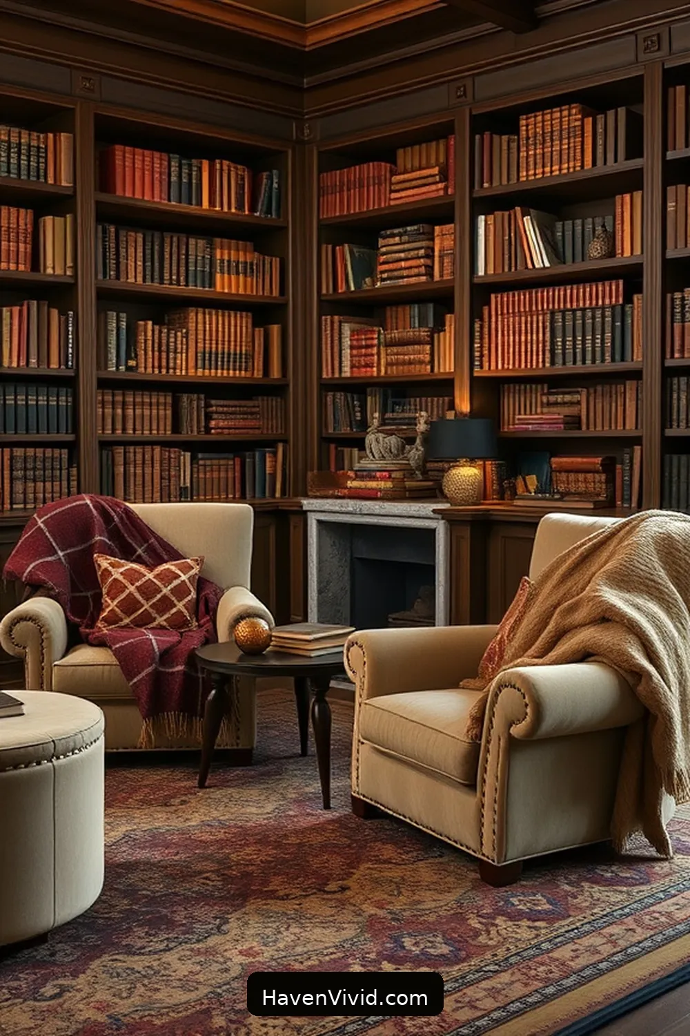 19 Ways to Create a Glamorous Library Using Natural Fibers 6 Opt for Wool Throws and Blankets for 19 Ways to Create a Glamorous Library Using Natural Fibers