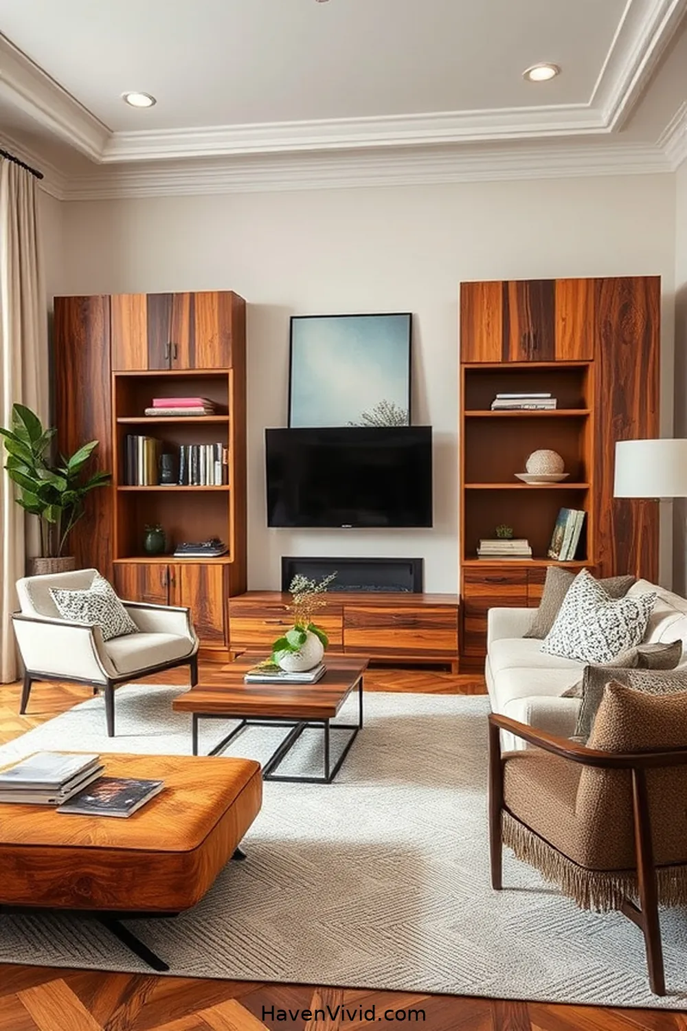 19 Ways to Create a Glamorous Lifestyle in Your Living Room Using Recycled Wood 12 Custom Wooden Storage Solutions for 19 Ways to Create a Glamorous Lifestyle in Your Living Room Using Recycled Wood