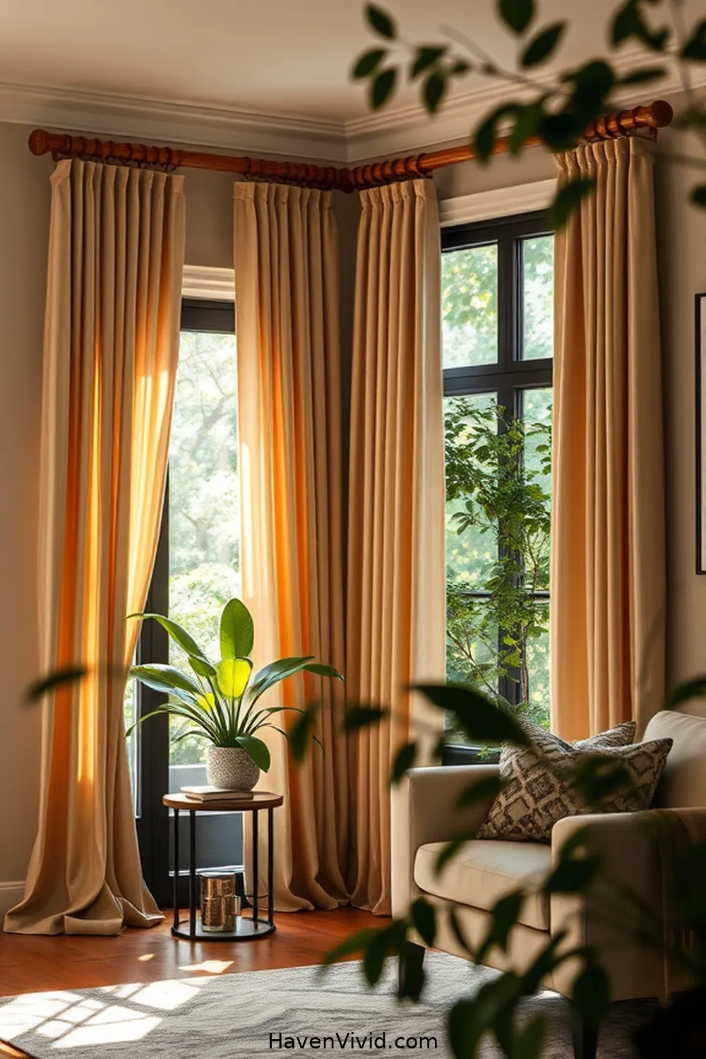 19 Ways to Create a Glamorous Lifestyle in Your Living Room Using Recycled Wood 13 Natural Wood Drapery Rods for 19 Ways to Create a Glamorous Lifestyle in Your Living Room Using Recycled Wood