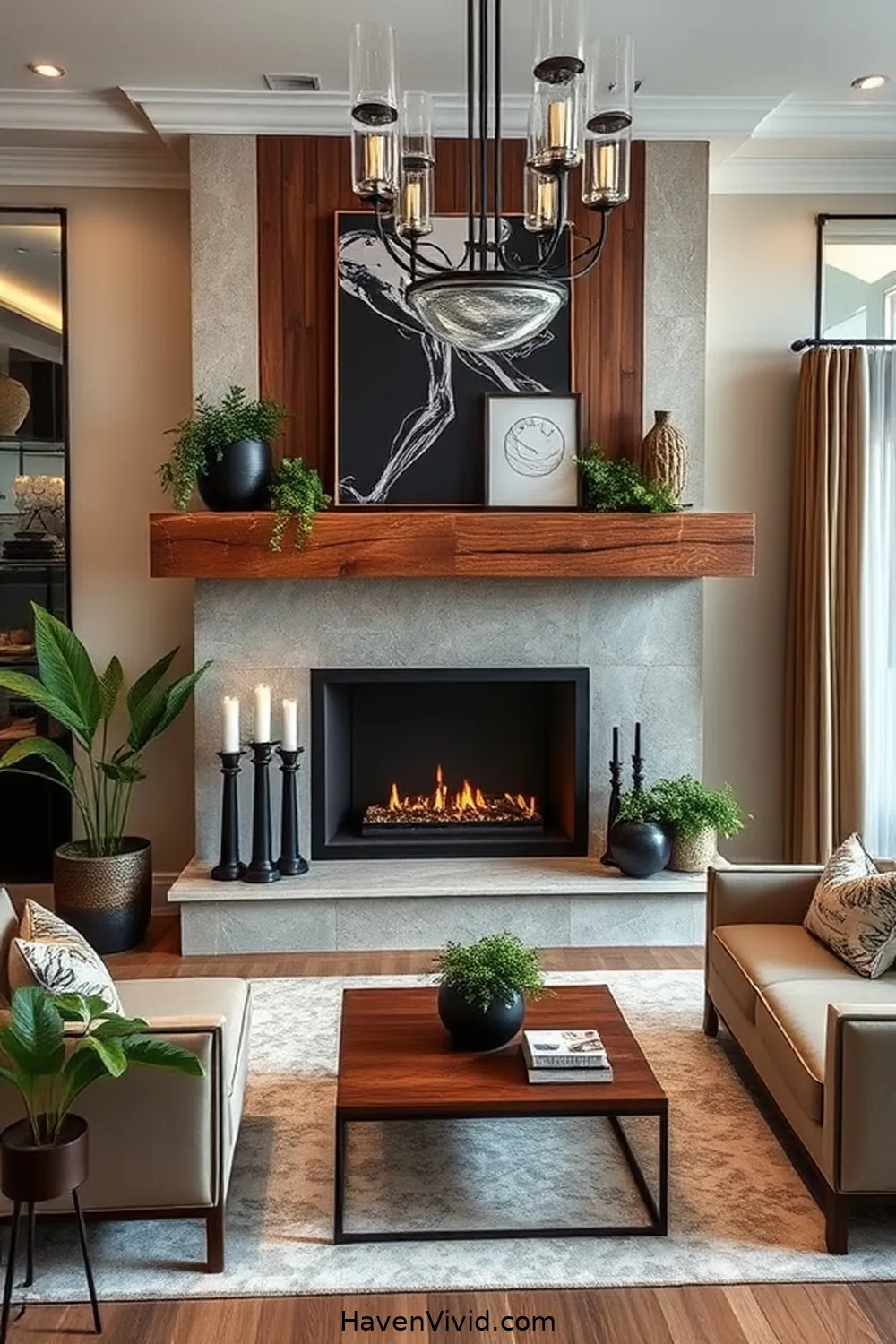 19 Ways to Create a Glamorous Lifestyle in Your Living Room Using Recycled Wood 9 Reclaimed Wood Mantel for 19 Ways to Create a Glamorous Lifestyle in Your Living Room Using Recycled Wood