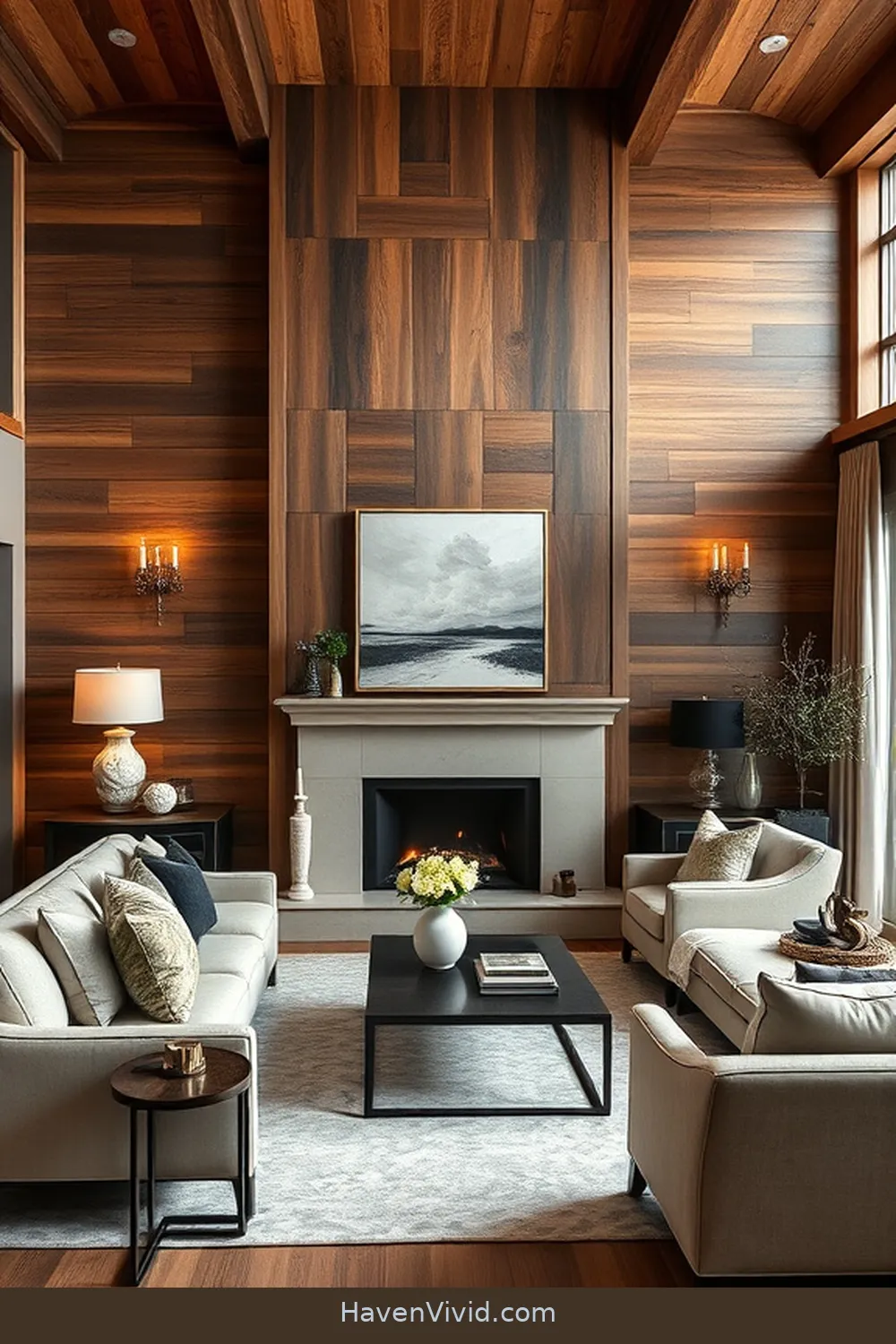 19 Ways to Create a Glamorous Lifestyle in Your Living Room Using Recycled Wood 4 Vintage Wood Accent Wall for 19 Ways to Create a Glamorous Lifestyle in Your Living Room Using Recycled Wood