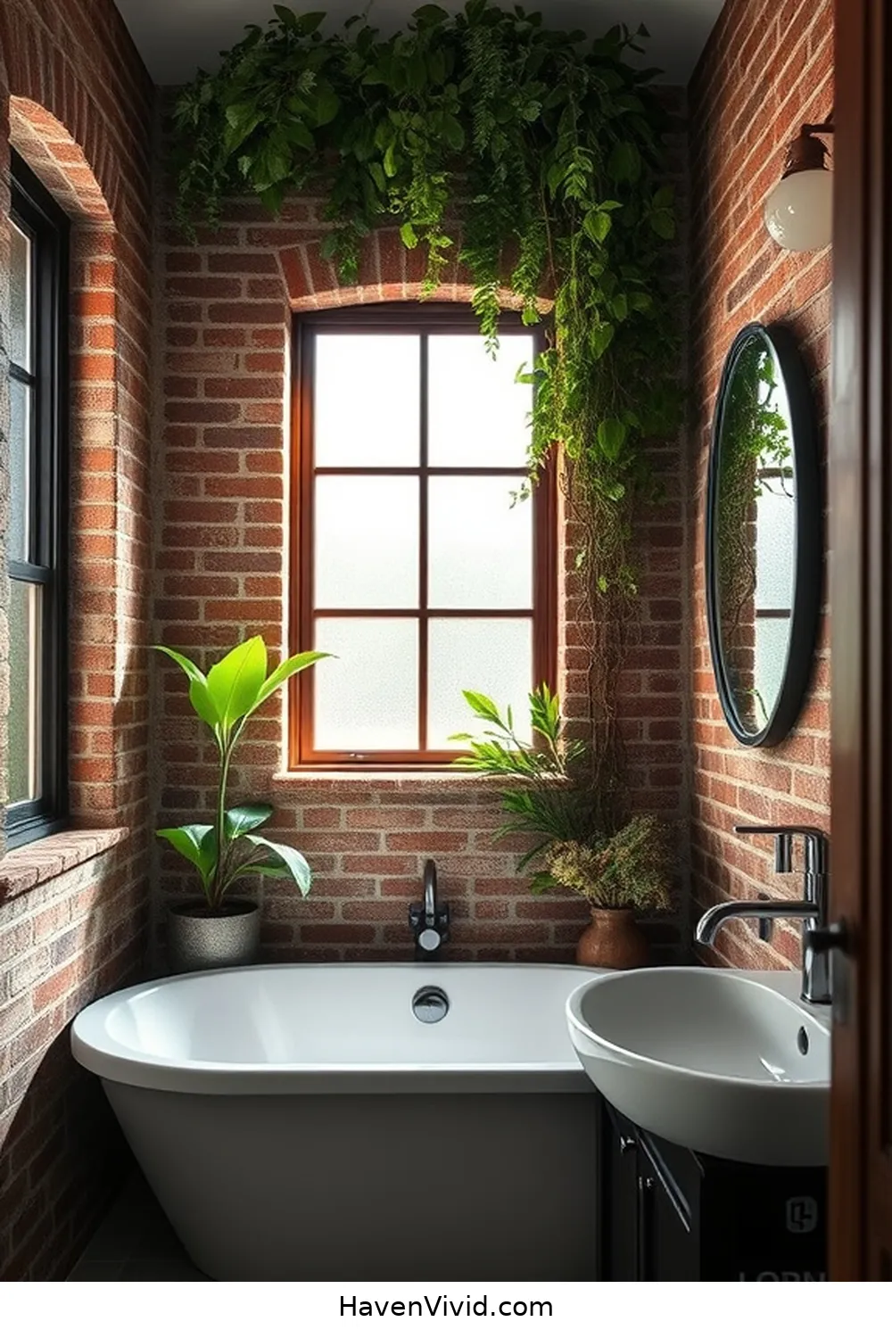 19 Ways to Create an Eco-Friendly Bathroom Using Reclaimed Materials 18 Reclaimed Brick for a Statement Wall for 19 Ways to Create an Eco-Friendly Bathroom Using Reclaimed Materials