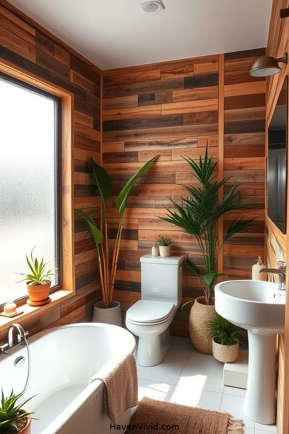 19 Ways to Create an Eco-Friendly Bathroom Using Reclaimed Materials 15 Reclaimed Pallet Walls for 19 Ways to Create an Eco-Friendly Bathroom Using Reclaimed Materials