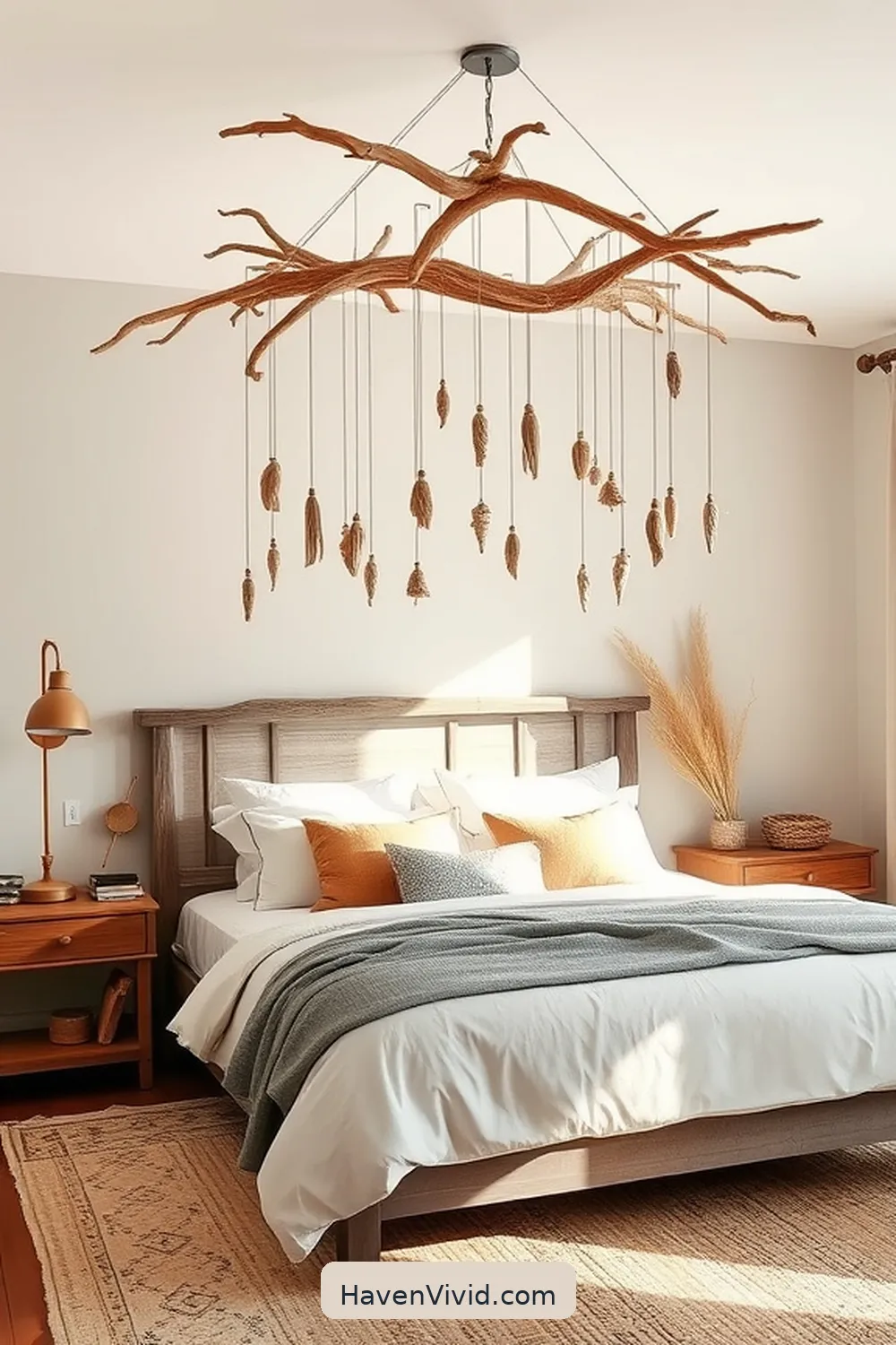 19 Ways to Embrace Coastal Living in Your Bedroom Using Recycled Wood 15 Driftwood Mobile Art for 19 Ways to Embrace Coastal Living in Your Bedroom Using Recycled Wood