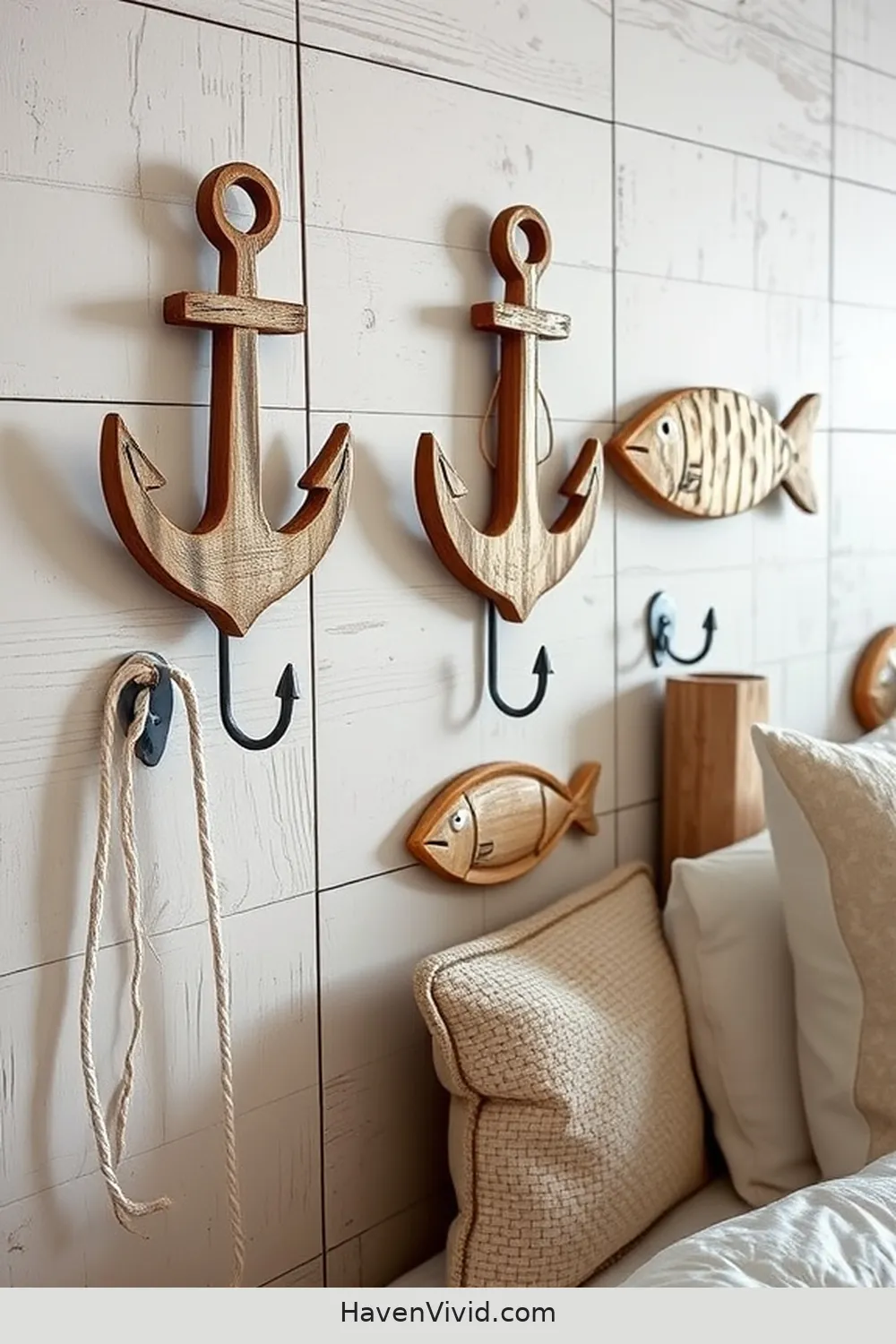 19 Ways to Embrace Coastal Living in Your Bedroom Using Recycled Wood 12 Nautical-Inspired Wood Hooks for 19 Ways to Embrace Coastal Living in Your Bedroom Using Recycled Wood