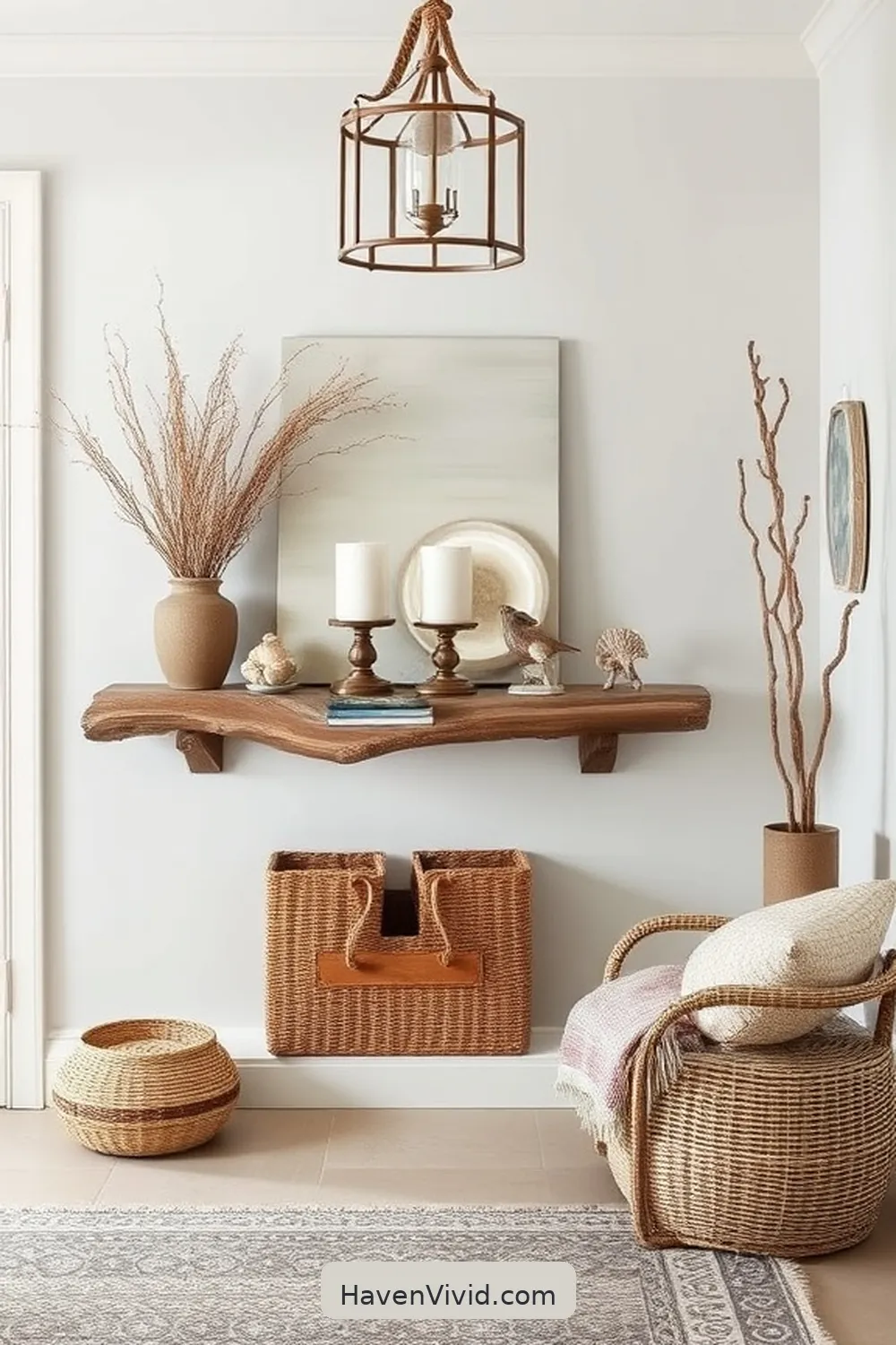 19 Ways to Embrace Coastal Living in Your Entryway Using Natural Fibers 11 10. Create a Seashell Collection Display for 19 Ways to Embrace Coastal Living in Your Entryway Using Natural Fibers