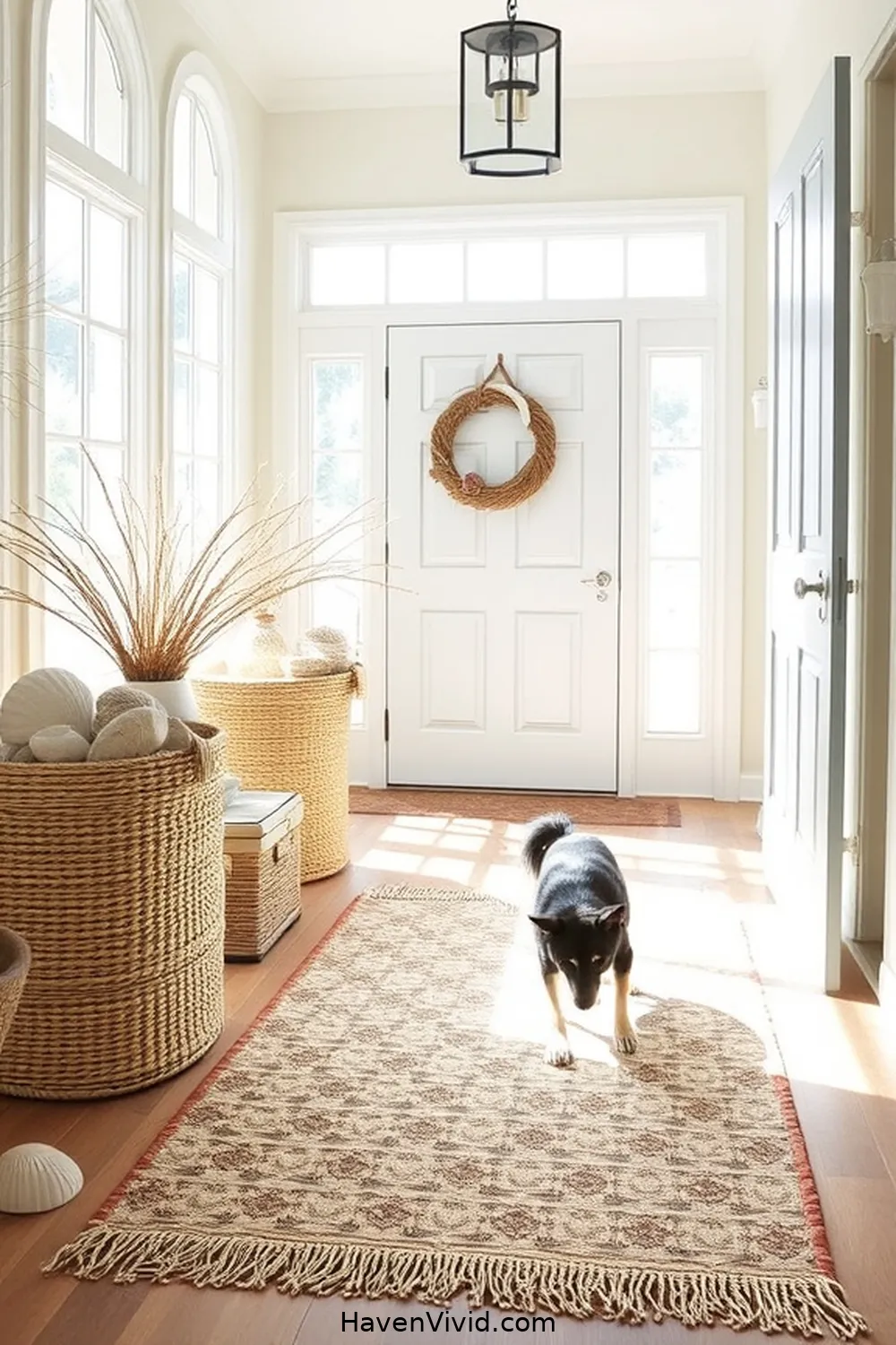19 Ways to Embrace Coastal Living in Your Entryway Using Natural Fibers 5 4. Incorporate Seagrass Bins for 19 Ways to Embrace Coastal Living in Your Entryway Using Natural Fibers