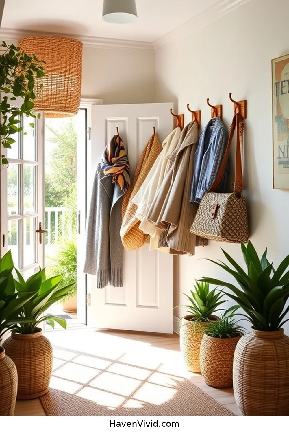 19 Ways to Embrace Coastal Living in Your Entryway Using Natural Fibers 9 8. Utilize Bamboo Hooks for Coats for 19 Ways to Embrace Coastal Living in Your Entryway Using Natural Fibers