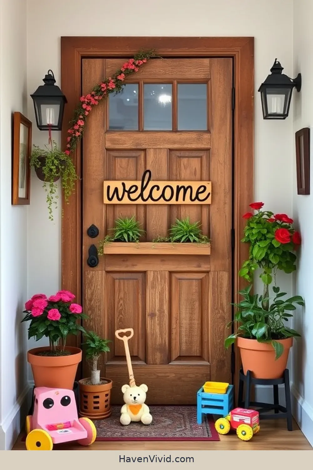 20 Creative Family-Friendly Entryway Ideas Using Reclaimed Materials 15 Old Door Welcome Sign for 20 Creative Family-Friendly Entryway Ideas Using Reclaimed Materials