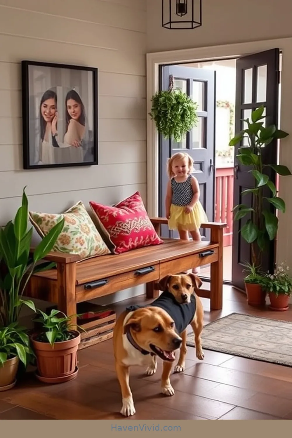 20 Creative Family-Friendly Entryway Ideas Using Reclaimed Materials 3 Reclaimed Wood Bench for 20 Creative Family-Friendly Entryway Ideas Using Reclaimed Materials