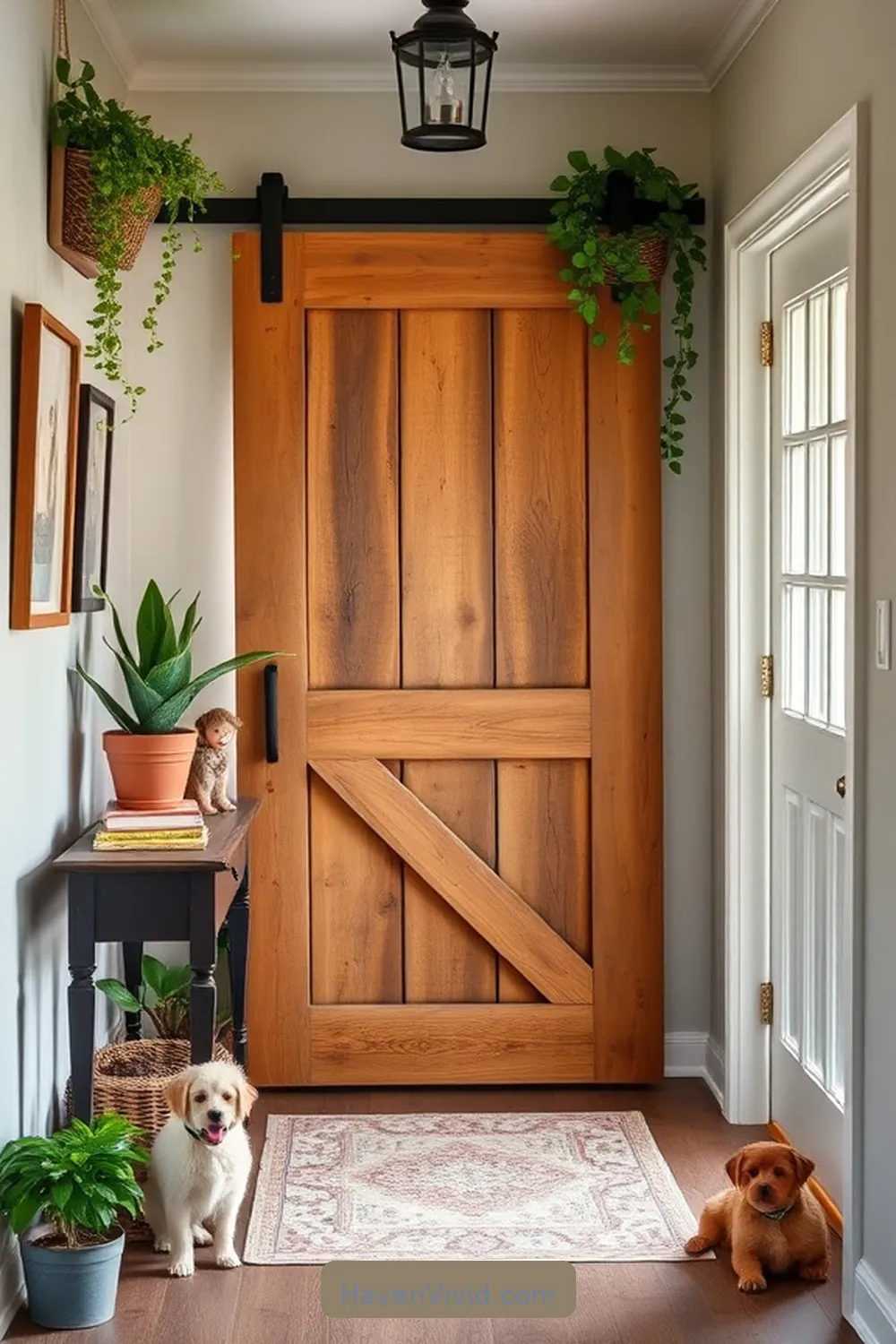 20 Creative Family-Friendly Entryway Ideas Using Reclaimed Materials 20 Repurposed Barn Door as a Partition for 20 Creative Family-Friendly Entryway Ideas Using Reclaimed Materials