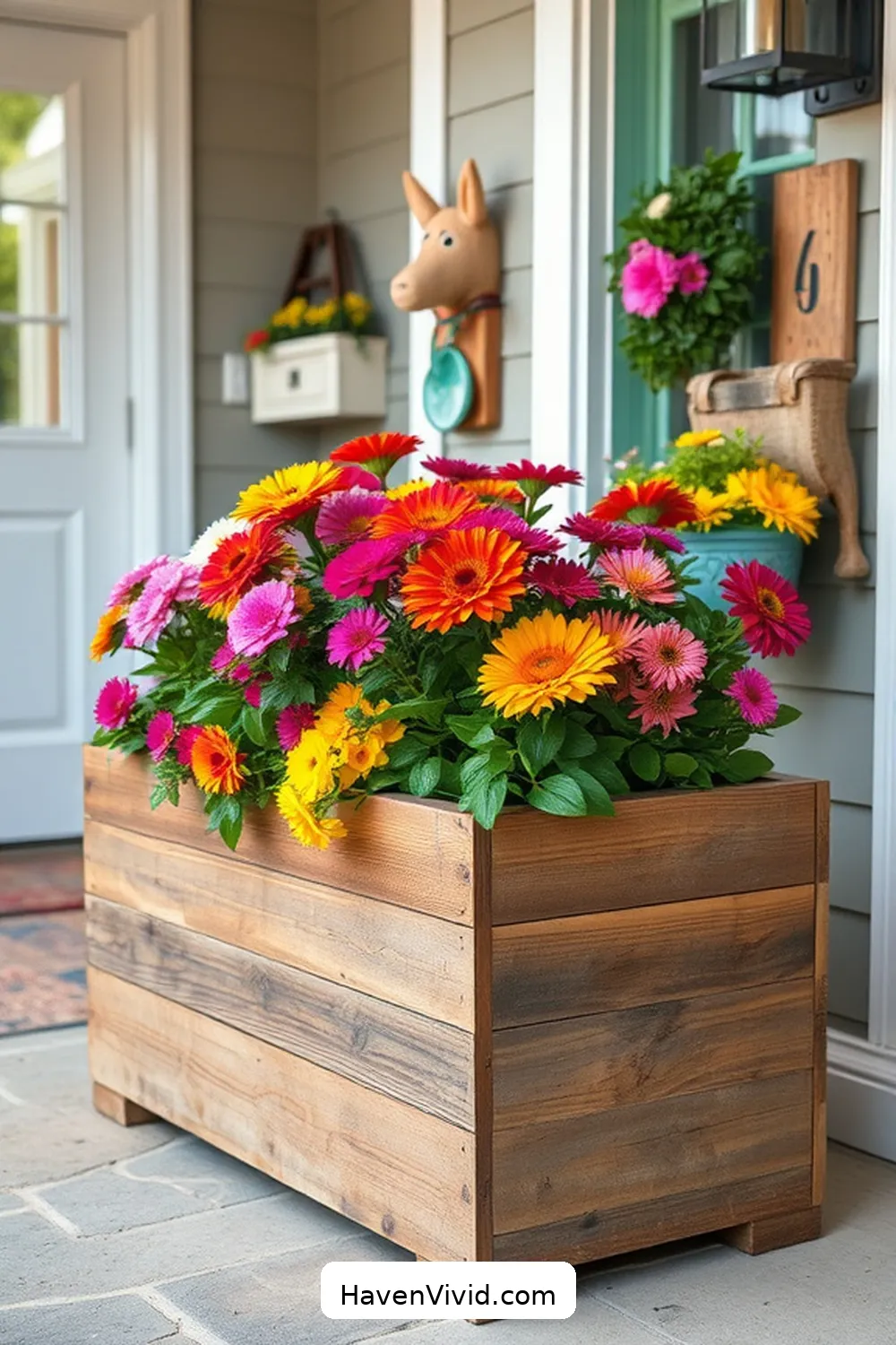 20 Creative Family-Friendly Entryway Ideas Using Reclaimed Materials 11 Salvaged Wood Planter Box for 20 Creative Family-Friendly Entryway Ideas Using Reclaimed Materials