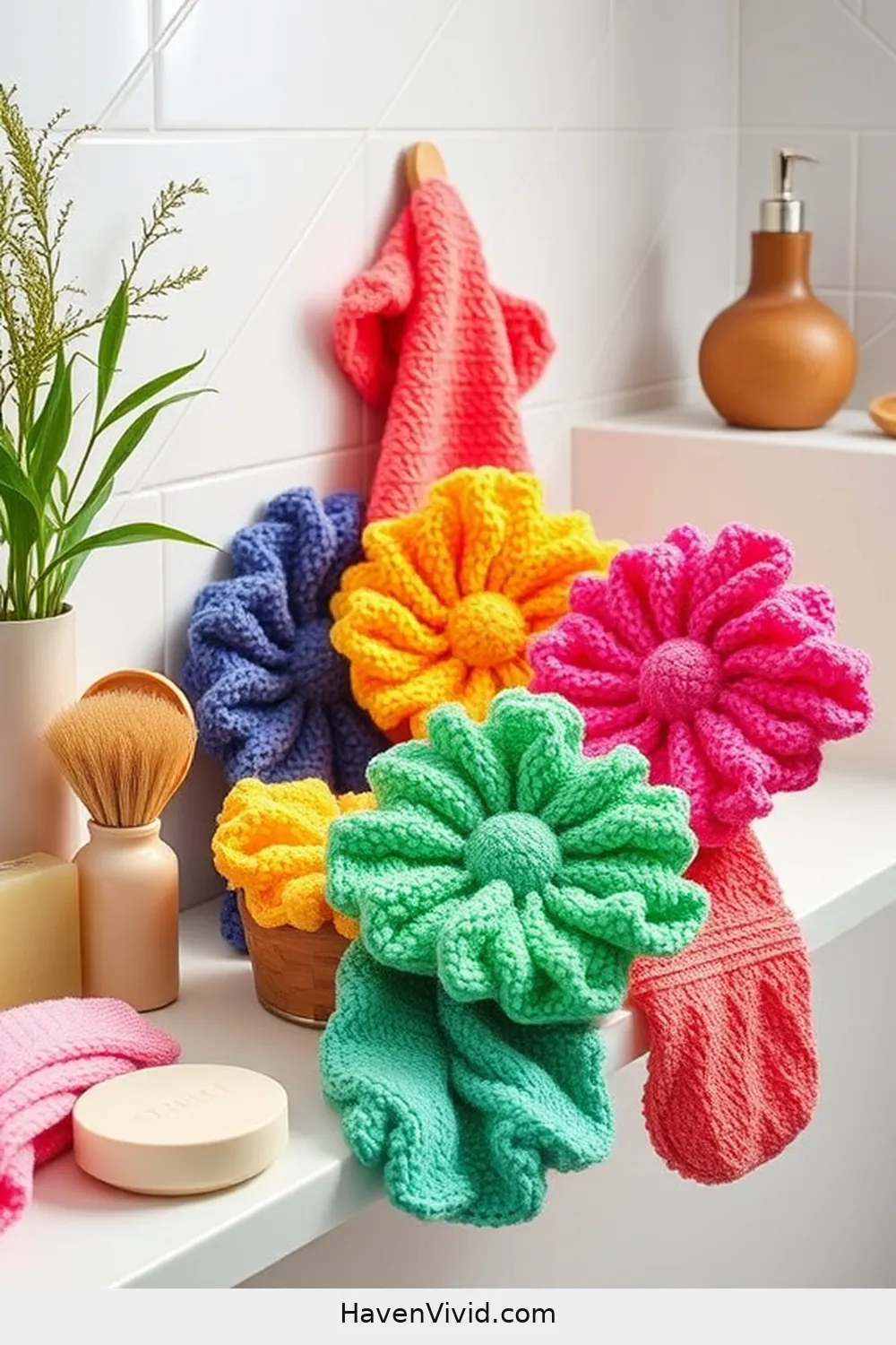 DIY Scrubbies From Old Dishcloths for 20 Creative Ways for Eco-Friendly Living in Your Bathroom Using Upcycled Fabric