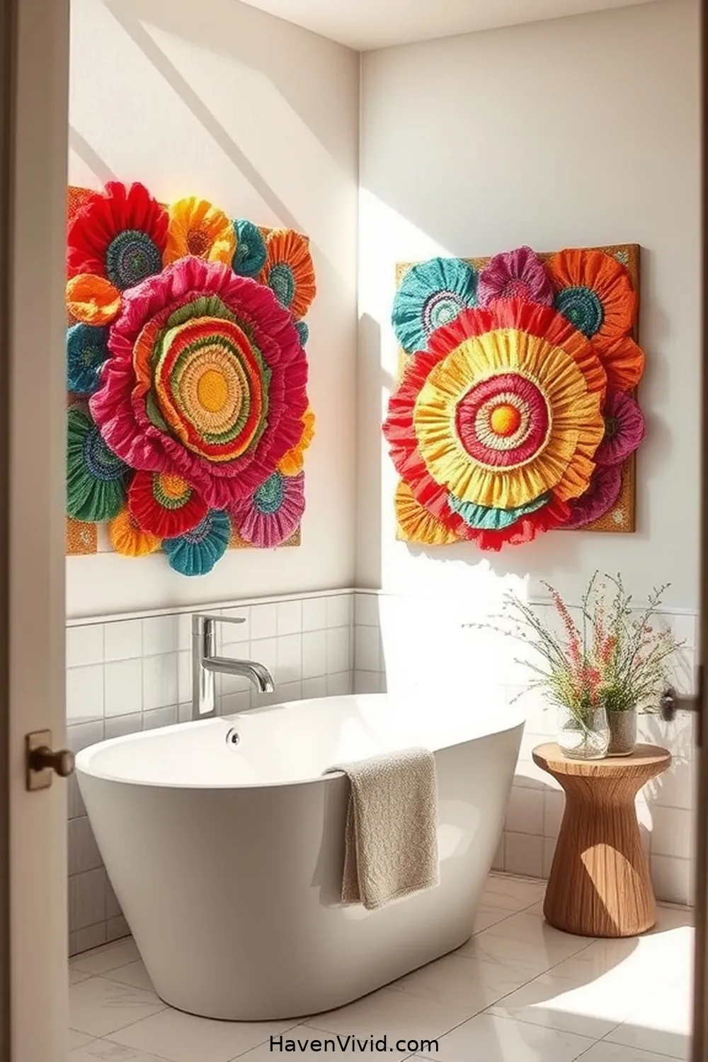 Decorative Wall Art From Scrap Fabrics for 20 Creative Ways for Eco-Friendly Living in Your Bathroom Using Upcycled Fabric