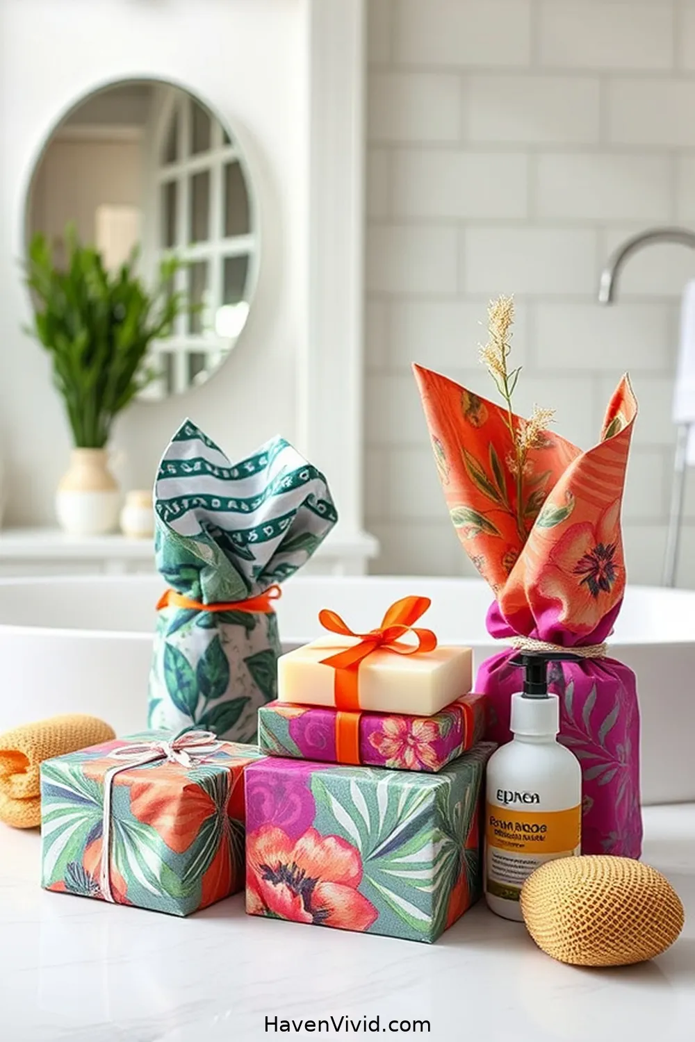 Fabric Gift Wrap for Eco-Friendly Bathroom Products for 20 Creative Ways for Eco-Friendly Living in Your Bathroom Using Upcycled Fabric