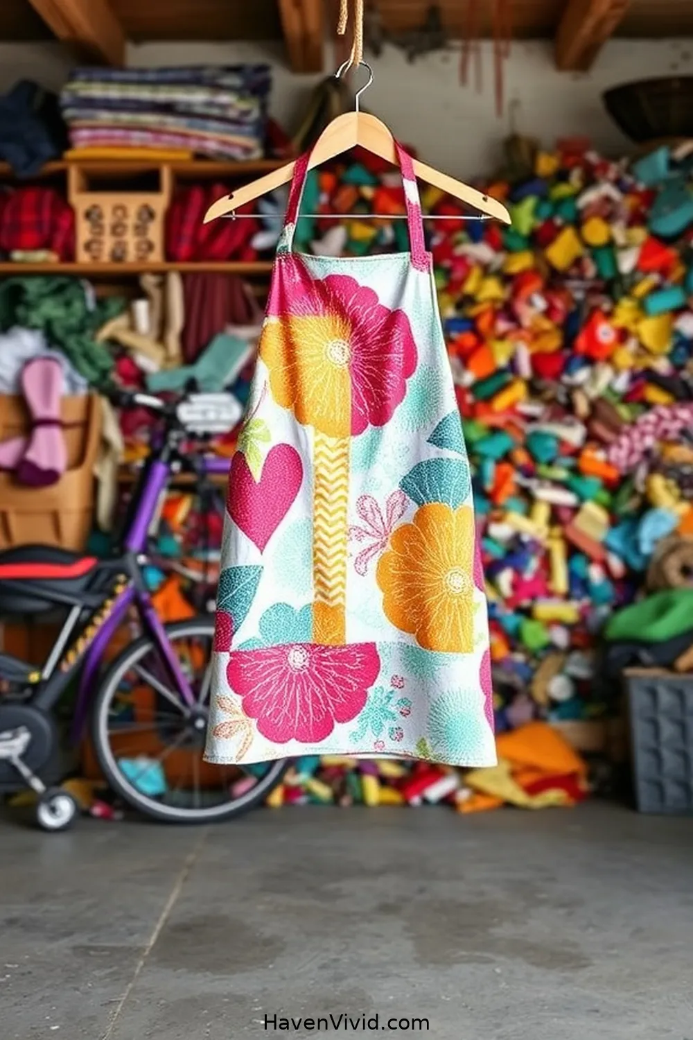 20 Creative Ways for Eco-Friendly Living in Your Garage Using Upcycled Fabric 16 Convert a Faded Tablecloth Into a Craft Apron for 20 Creative Ways for Eco-Friendly Living in Your Garage Using Upcycled Fabric