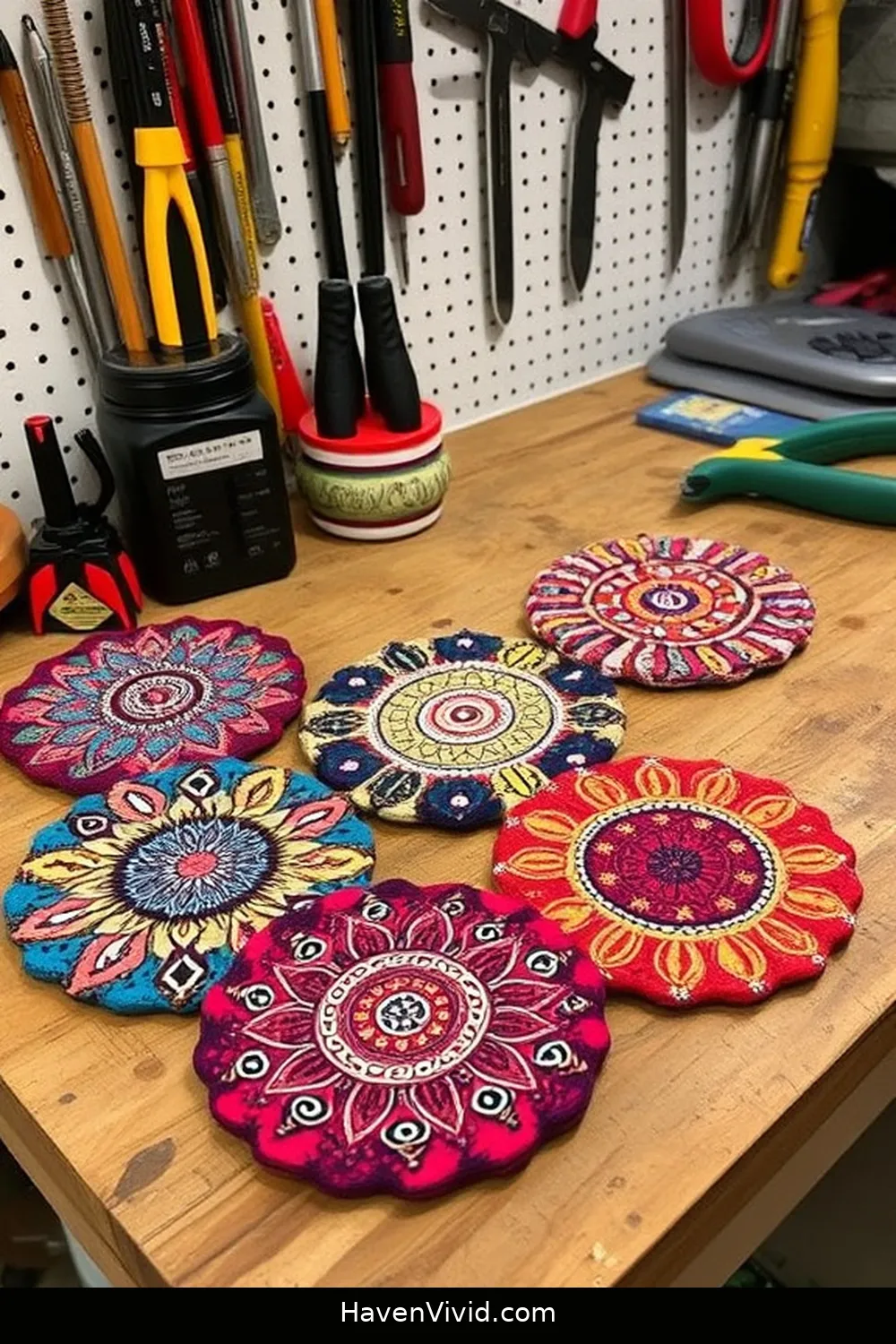 20 Creative Ways for Eco-Friendly Living in Your Garage Using Upcycled Fabric 14 Design Funky Fabric Coasters From Useless Clothes for 20 Creative Ways for Eco-Friendly Living in Your Garage Using Upcycled Fabric
