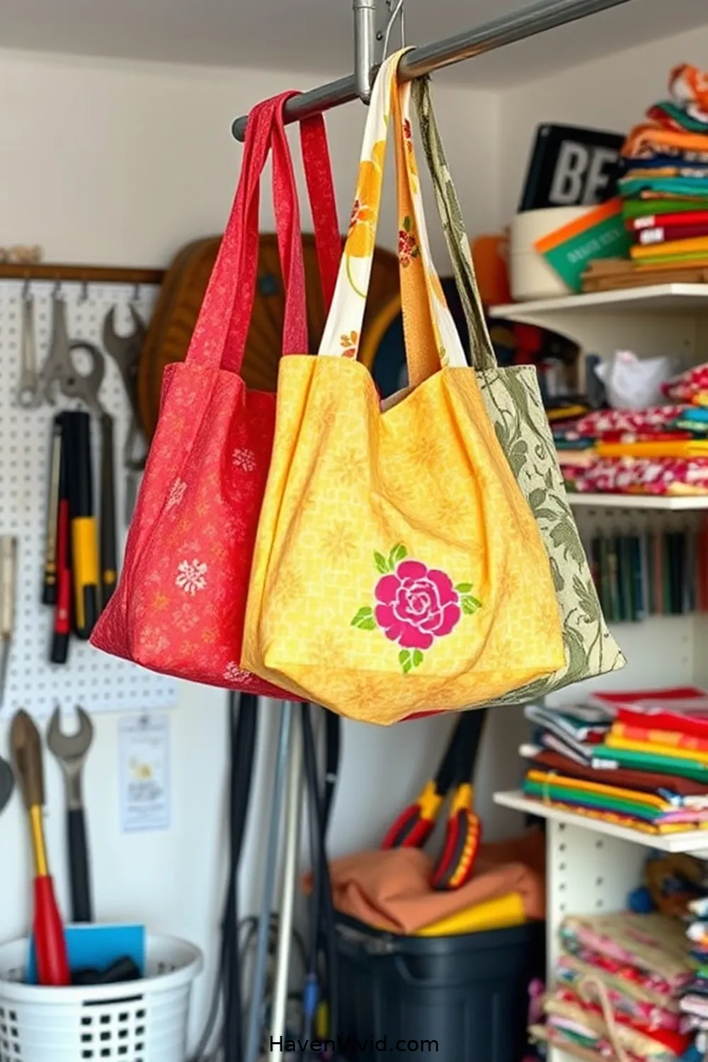 20 Creative Ways for Eco-Friendly Living in Your Garage Using Upcycled Fabric 6 Make Reusable Shopping Bags From Fabric Scraps for 20 Creative Ways for Eco-Friendly Living in Your Garage Using Upcycled Fabric