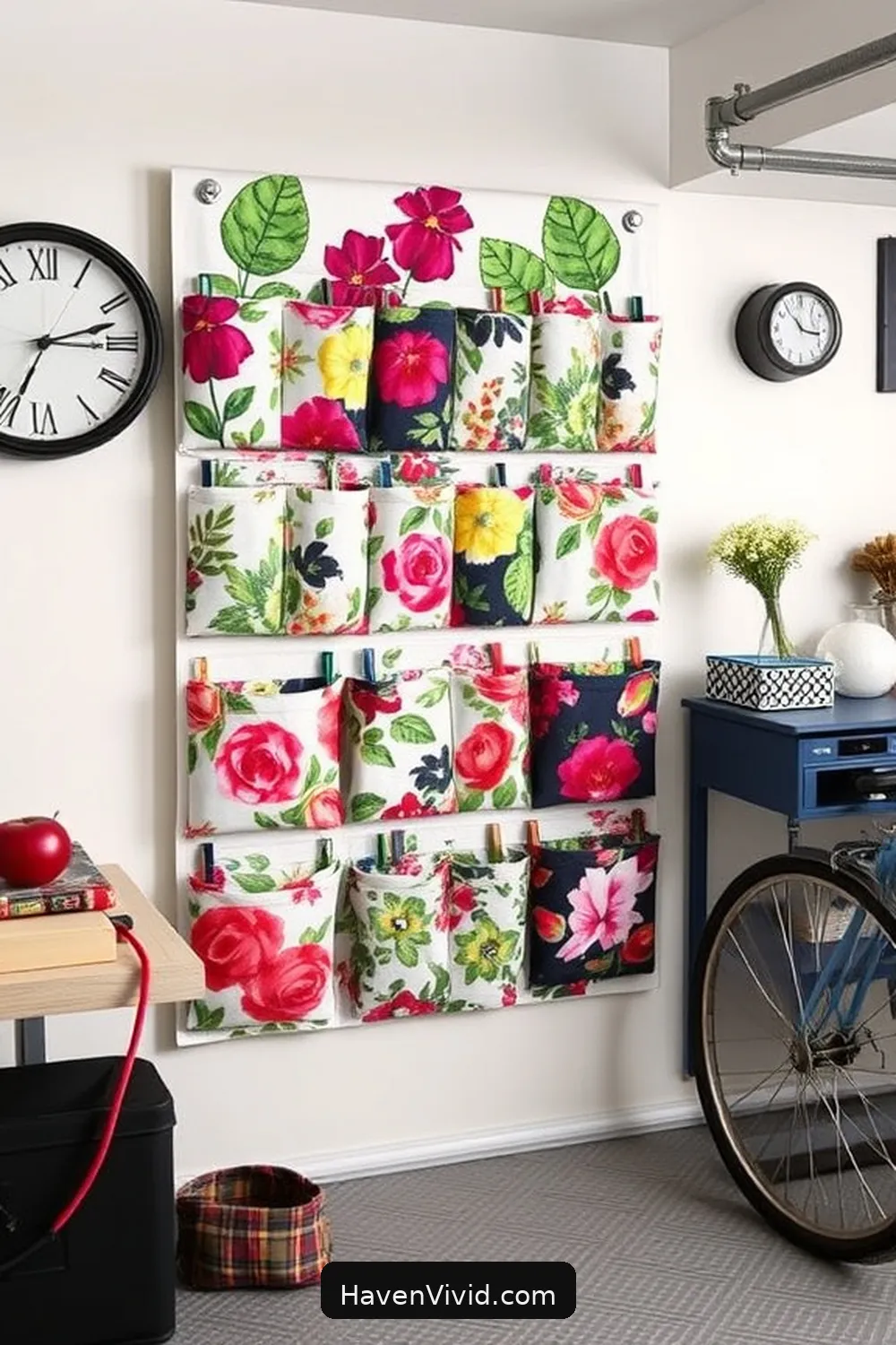 20 Creative Ways for Eco-Friendly Living in Your Garage Using Upcycled Fabric 20 Make a Decorative Fabric Wall Pocket Organizer for 20 Creative Ways for Eco-Friendly Living in Your Garage Using Upcycled Fabric