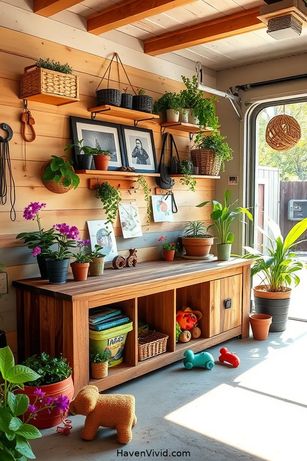 20 Creative Ways for Family-Friendly Living in Your Garage Using Reclaimed Materials 18 Reclaimed Wood Bench With Storage for 20 Creative Ways for Family-Friendly Living in Your Garage Using Reclaimed Materials