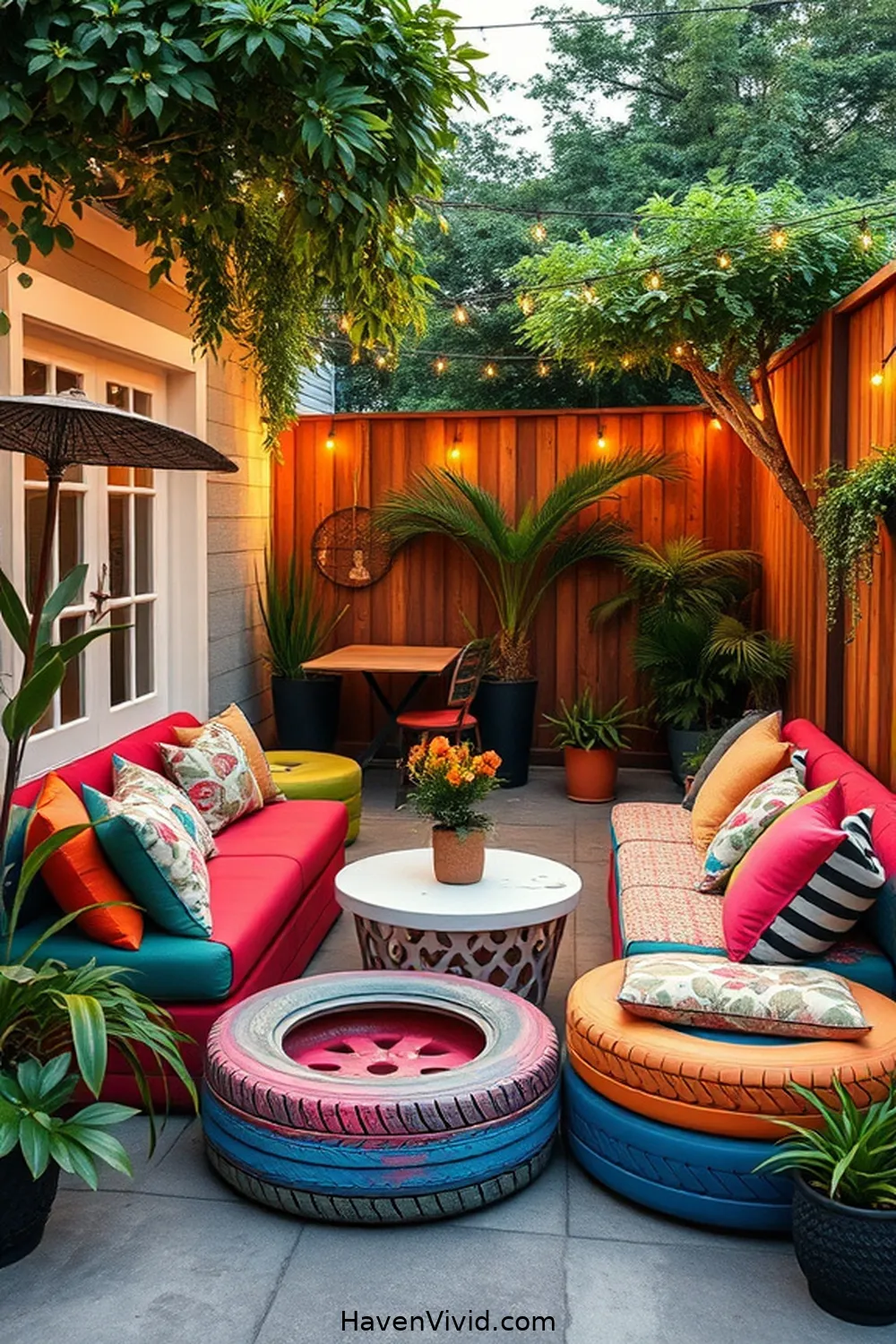 20 Creative Ways for Family-Friendly Living in Your Garage Using Reclaimed Materials 5 Repurposed Tire Seating Area for 20 Creative Ways for Family-Friendly Living in Your Garage Using Reclaimed Materials
