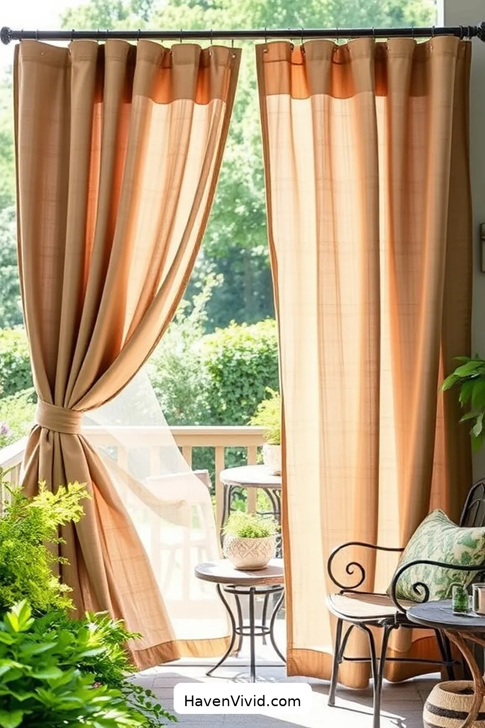 20 Creative Ways for Using Upcycled Fabric in Artistic Outdoor Patio Spaces 4 DIY Outdoor Curtains for 20 Creative Ways for Using Upcycled Fabric in Artistic Outdoor Patio Spaces