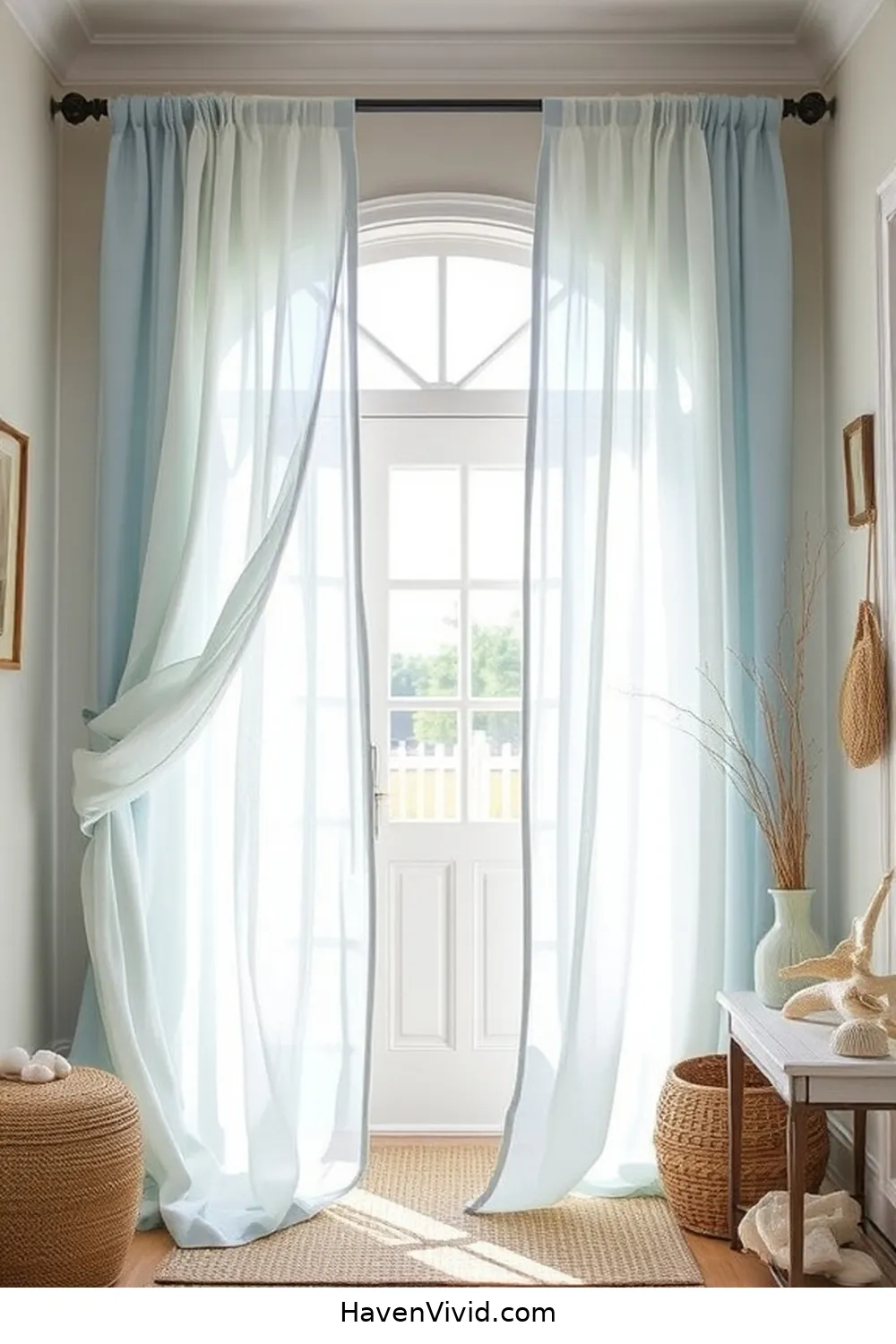 20 Creative Ways to Embrace Coastal Living in Your Entryway Using Upcycled Fabric 10 Coastal-Inspired Fabric Curtains for 20 Creative Ways to Embrace Coastal Living in Your Entryway Using Upcycled Fabric