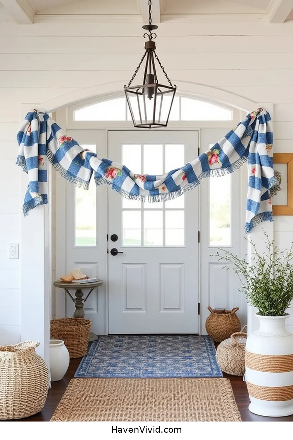 20 Creative Ways to Embrace Coastal Living in Your Entryway Using Upcycled Fabric 7 Nautical Fabric Garland for 20 Creative Ways to Embrace Coastal Living in Your Entryway Using Upcycled Fabric