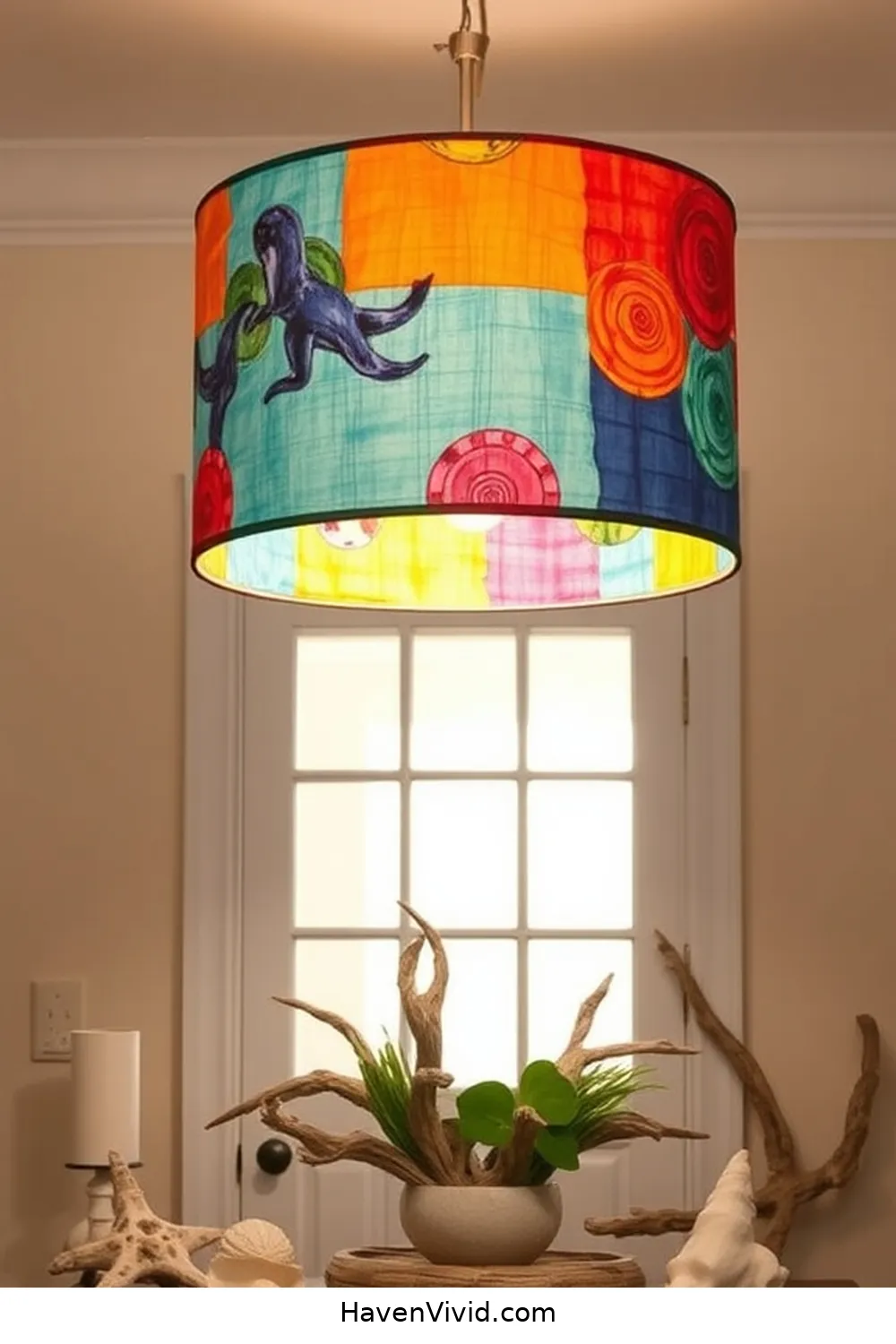 20 Creative Ways to Embrace Coastal Living in Your Entryway Using Upcycled Fabric 11 Reimagined Fabric Lampshade for 20 Creative Ways to Embrace Coastal Living in Your Entryway Using Upcycled Fabric