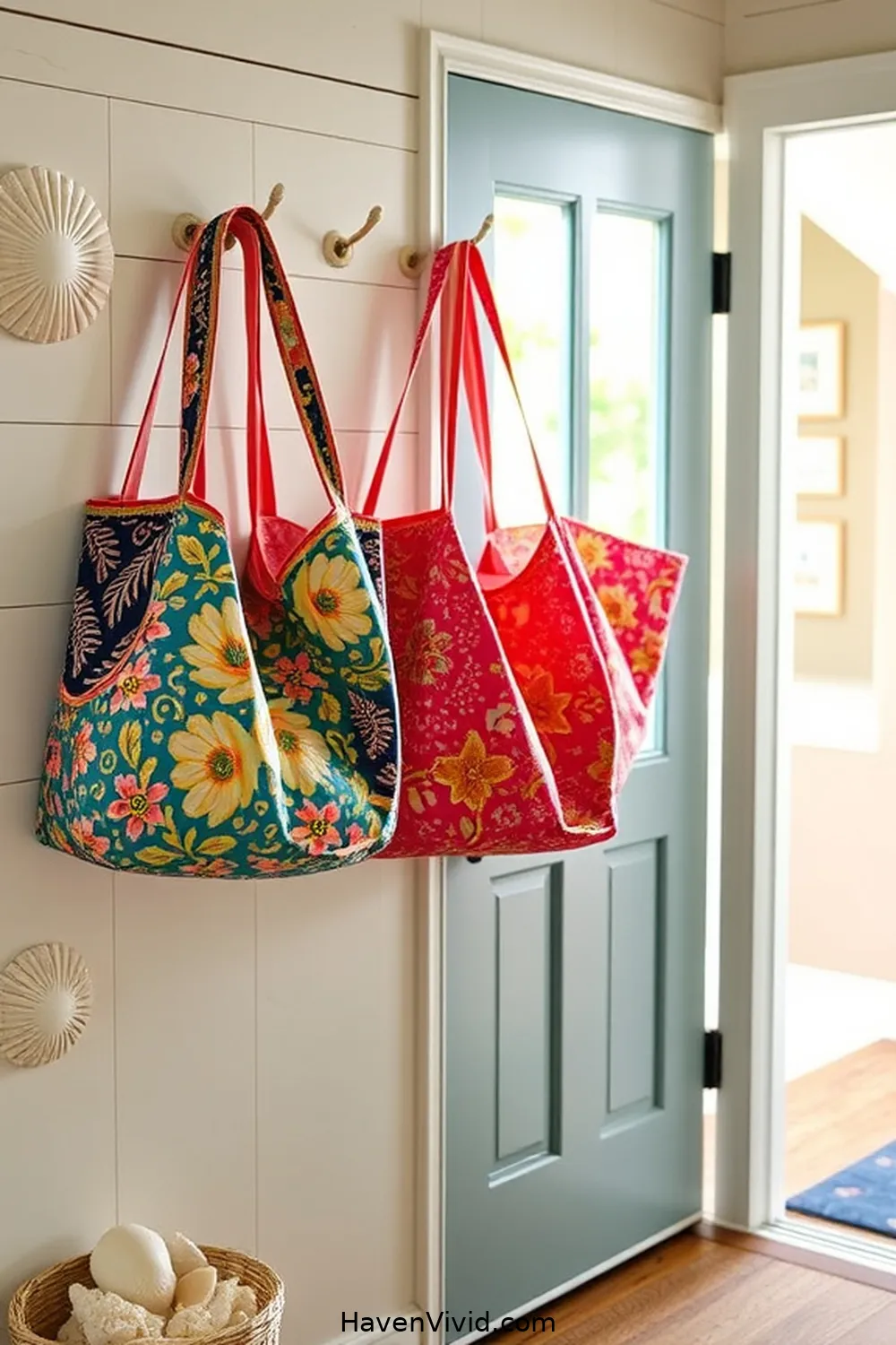20 Creative Ways to Embrace Coastal Living in Your Entryway Using Upcycled Fabric 17 Repurposed Fabric Tote Bags for 20 Creative Ways to Embrace Coastal Living in Your Entryway Using Upcycled Fabric