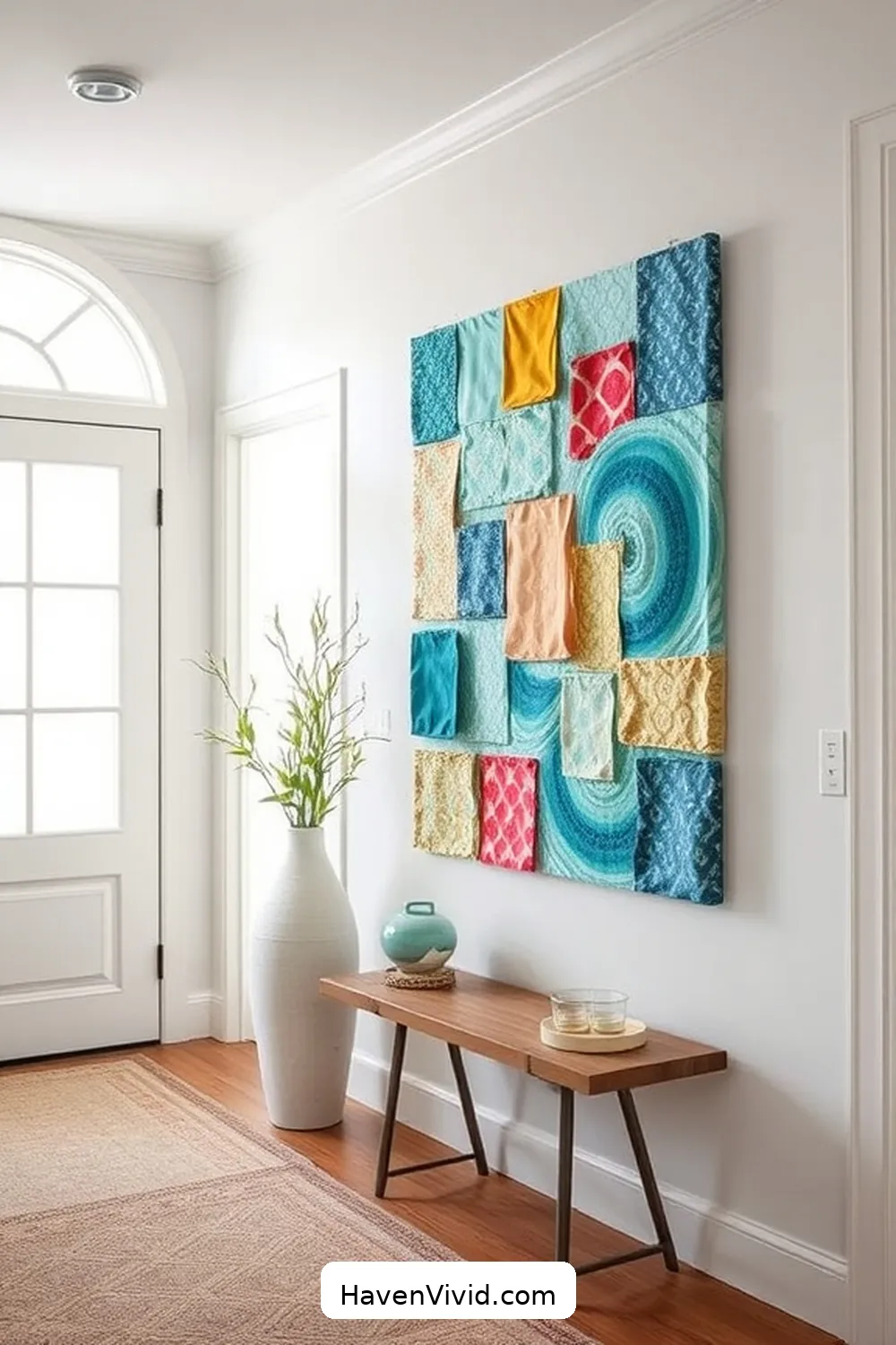 20 Creative Ways to Embrace Coastal Living in Your Entryway Using Upcycled Fabric 2 Upcycled Fabric Wall Art for 20 Creative Ways to Embrace Coastal Living in Your Entryway Using Upcycled Fabric