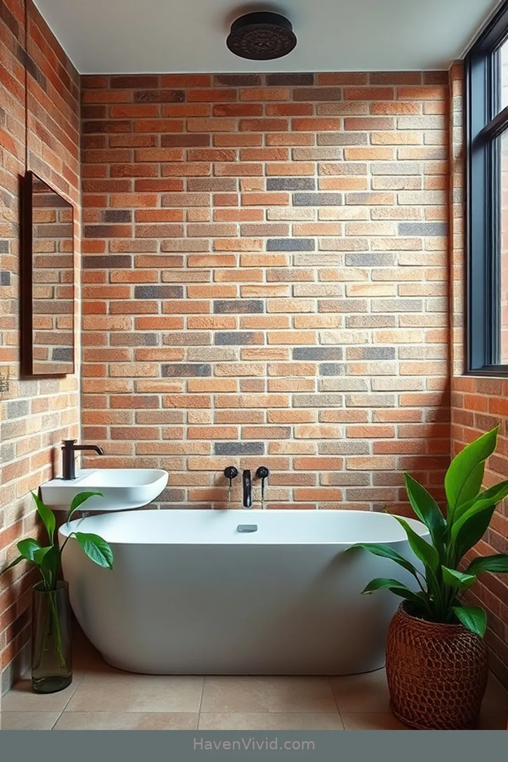 20 Reclaimed Materials for a Family-Friendly Bathroom 5 Reclaimed Brick for Accent Walls for 20 Reclaimed Materials for a Family-Friendly Bathroom