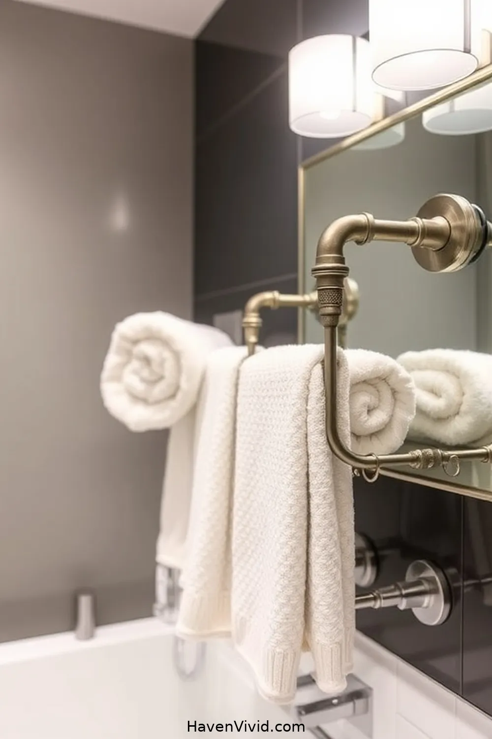 20 Reclaimed Materials for a Family-Friendly Bathroom 13 Salvaged Plumbing Pipes for Towel Racks for 20 Reclaimed Materials for a Family-Friendly Bathroom