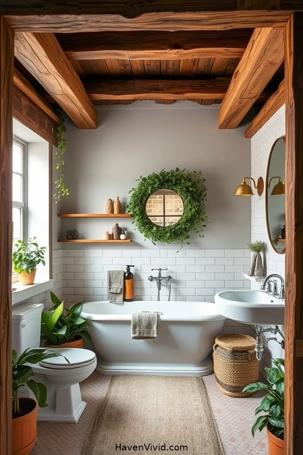 20 Reclaimed Materials for a Family-Friendly Bathroom 17 Salvaged Wood for Framing for 20 Reclaimed Materials for a Family-Friendly Bathroom