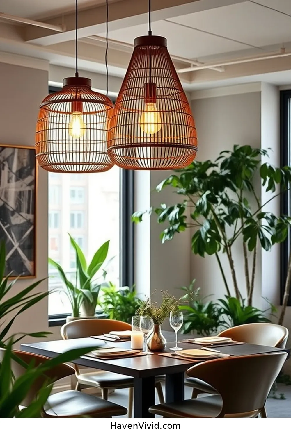 20 Stylish Ways to Use Bamboo in Your Urban Dining Room 9 Bamboo Light Fixtures for 20 Stylish Ways to Use Bamboo in Your Urban Dining Room