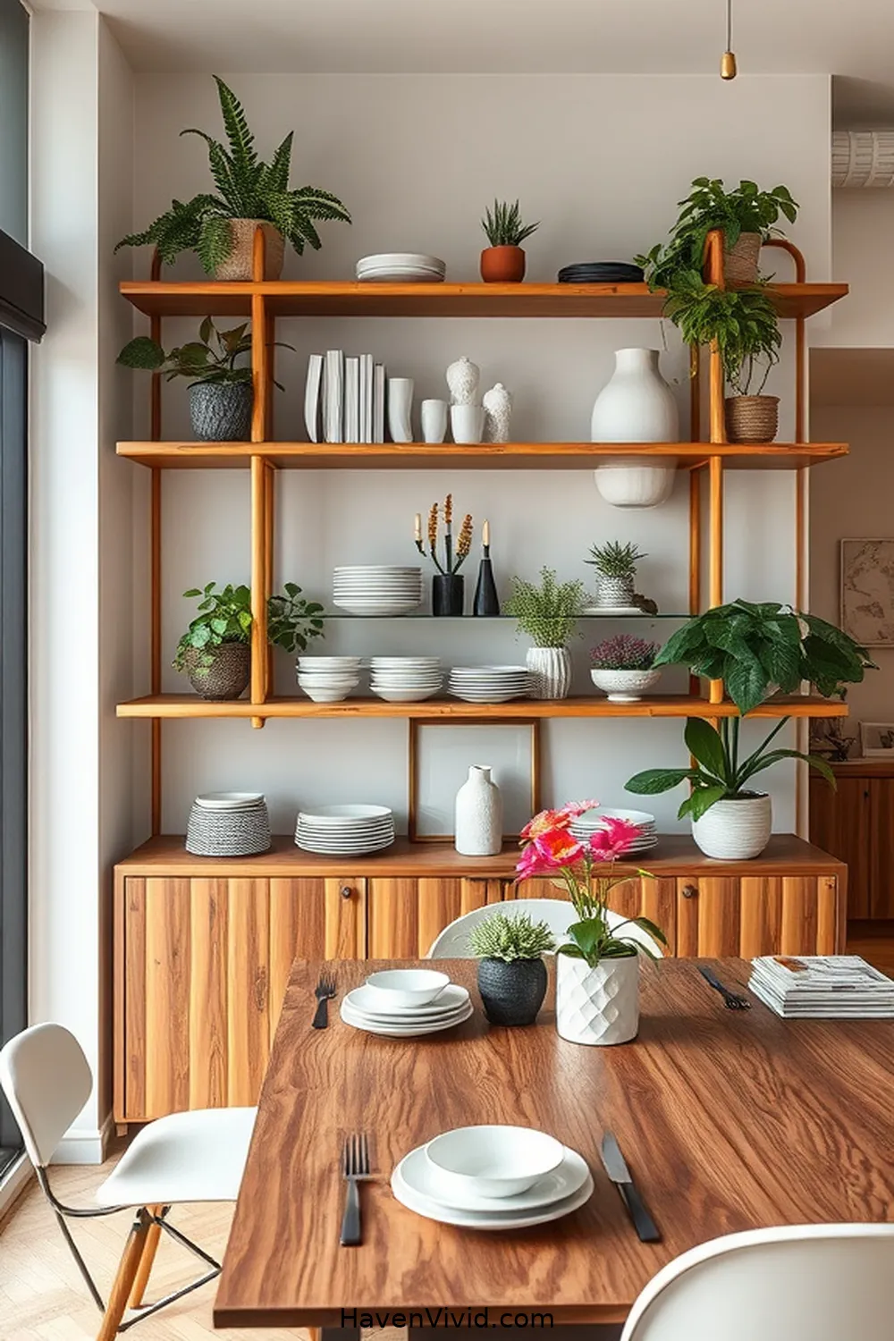 20 Stylish Ways to Use Bamboo in Your Urban Dining Room 11 Bamboo Shelving for 20 Stylish Ways to Use Bamboo in Your Urban Dining Room