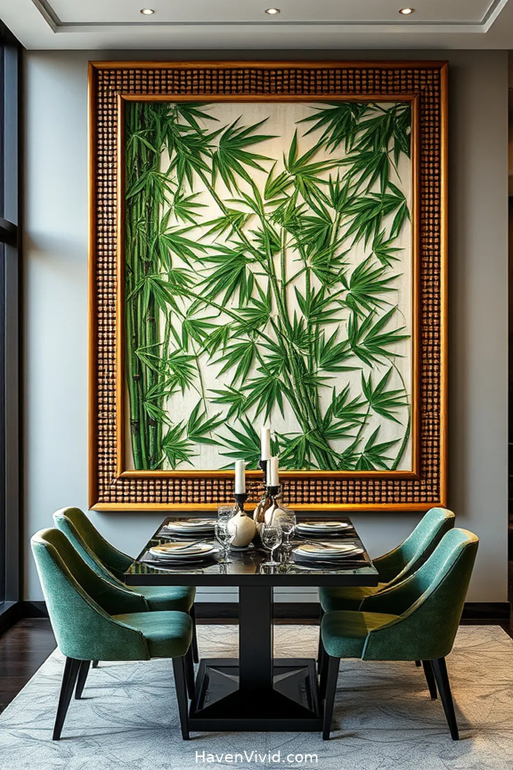 20 Stylish Ways to Use Bamboo in Your Urban Dining Room 8 Bamboo Wall Art for 20 Stylish Ways to Use Bamboo in Your Urban Dining Room